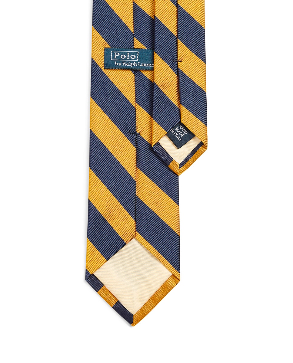 Gravata Estampada de Seda Amarelo-5