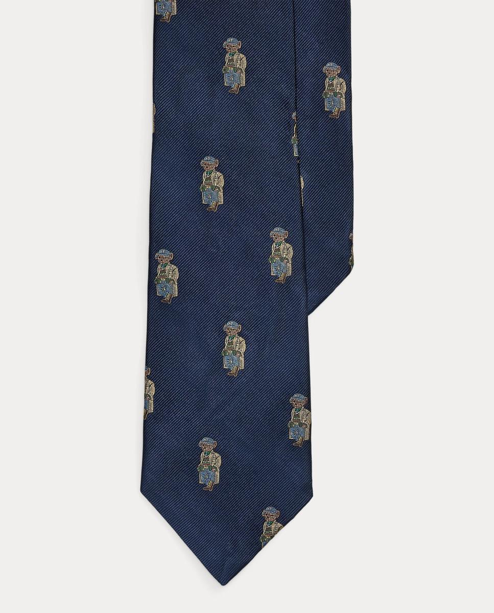 Imagen 1 de Corbata de hombre de seda con Polo Bear Azul marino