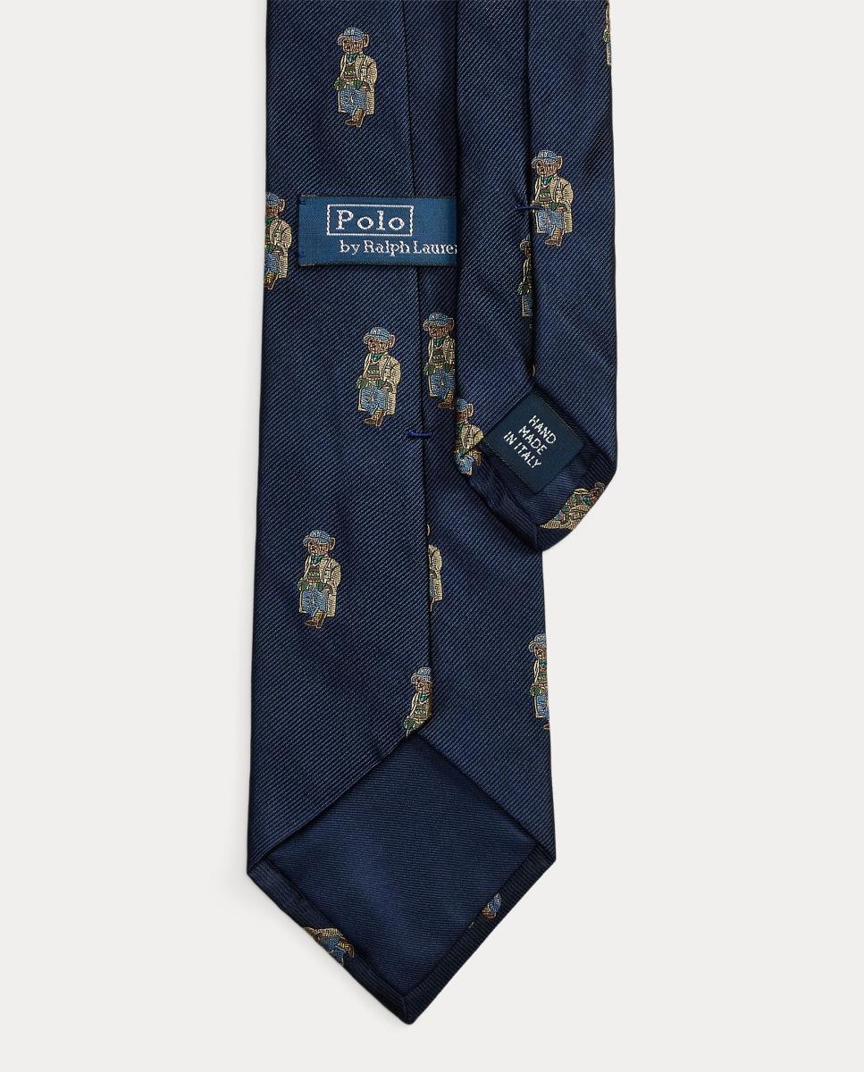 Imagen 2 de Corbata de hombre de seda con Polo Bear - Polo Ralph Lauren - Azul marino Azul marino