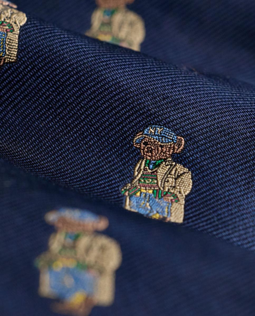 Imagen 3 de Corbata de hombre de seda con Polo Bear - Polo Ralph Lauren - Azul marino Azul marino