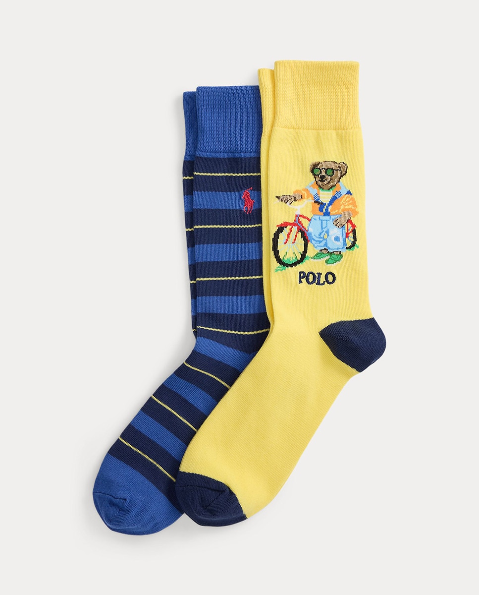 Pack de 2 Pares de Meias Curtas Estampadas Multicolor-1
