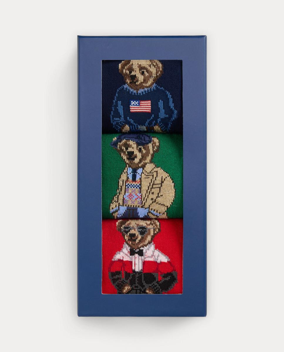 Pack de 3 Pares de Meias Curtas com Polo Bear Multicolor-2