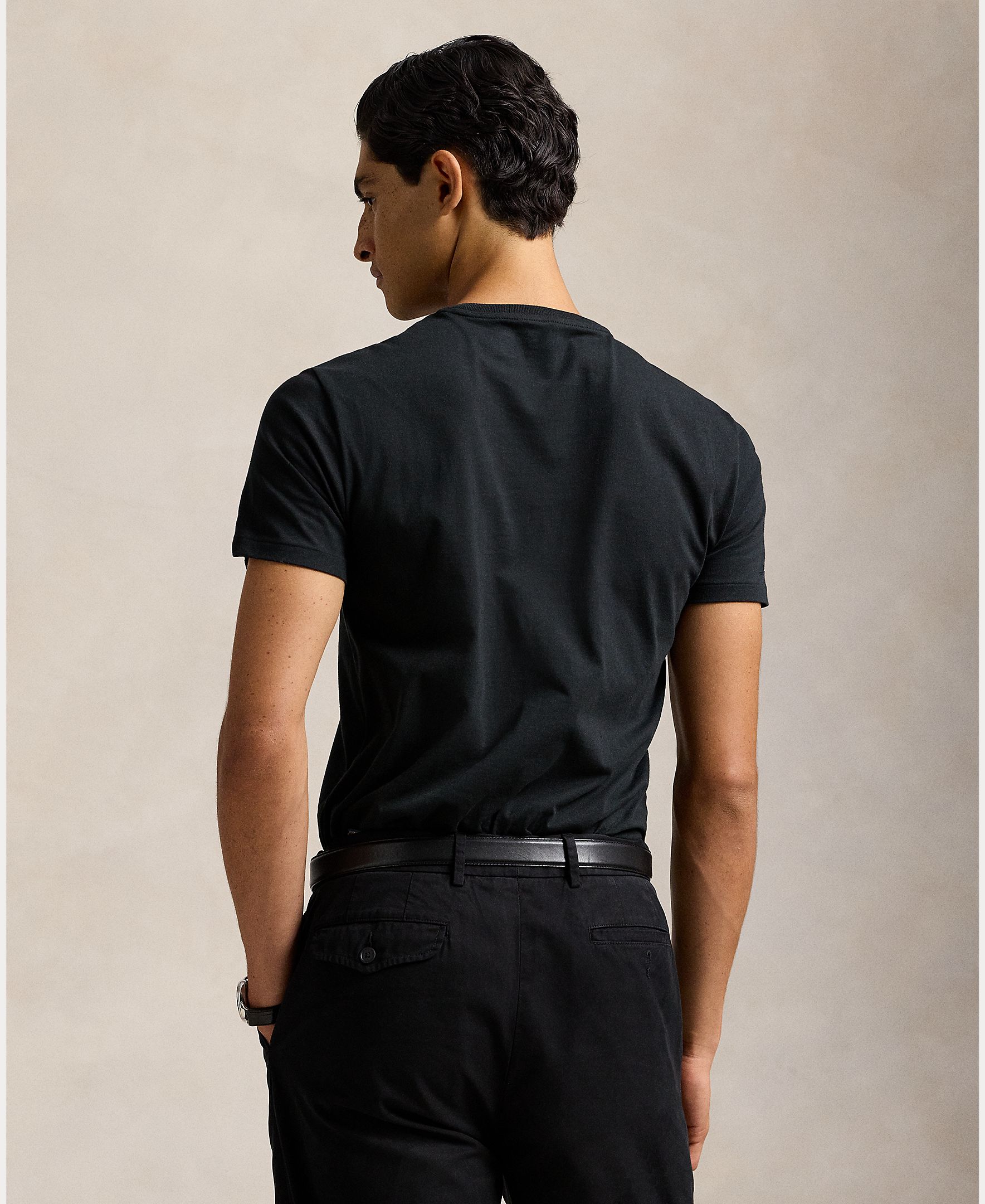 T-shirt com Logótipo Bordado e em Algodão Preto-3
