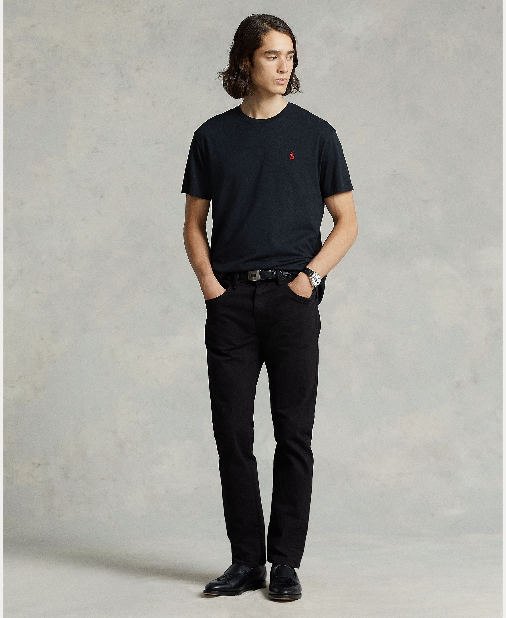 T-shirt com Logótipo Bordado e em Algodão Preto-6