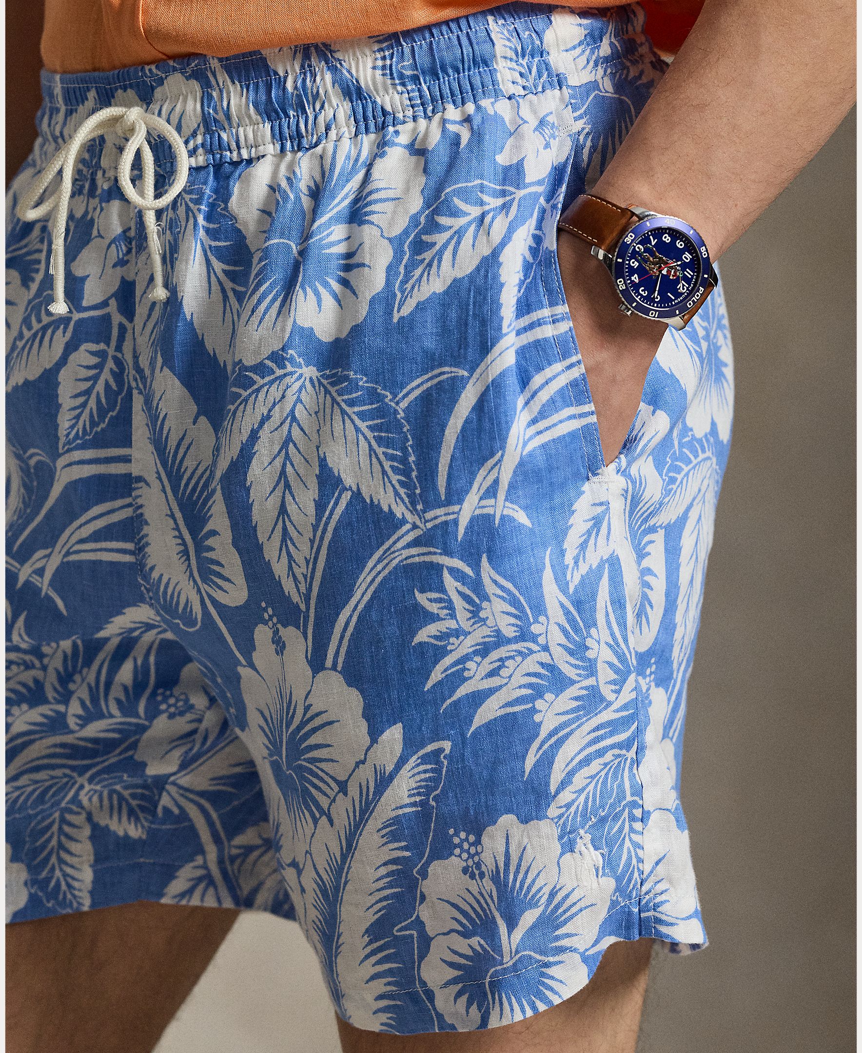 Calções de Banho com Estampado Azul-claro-4