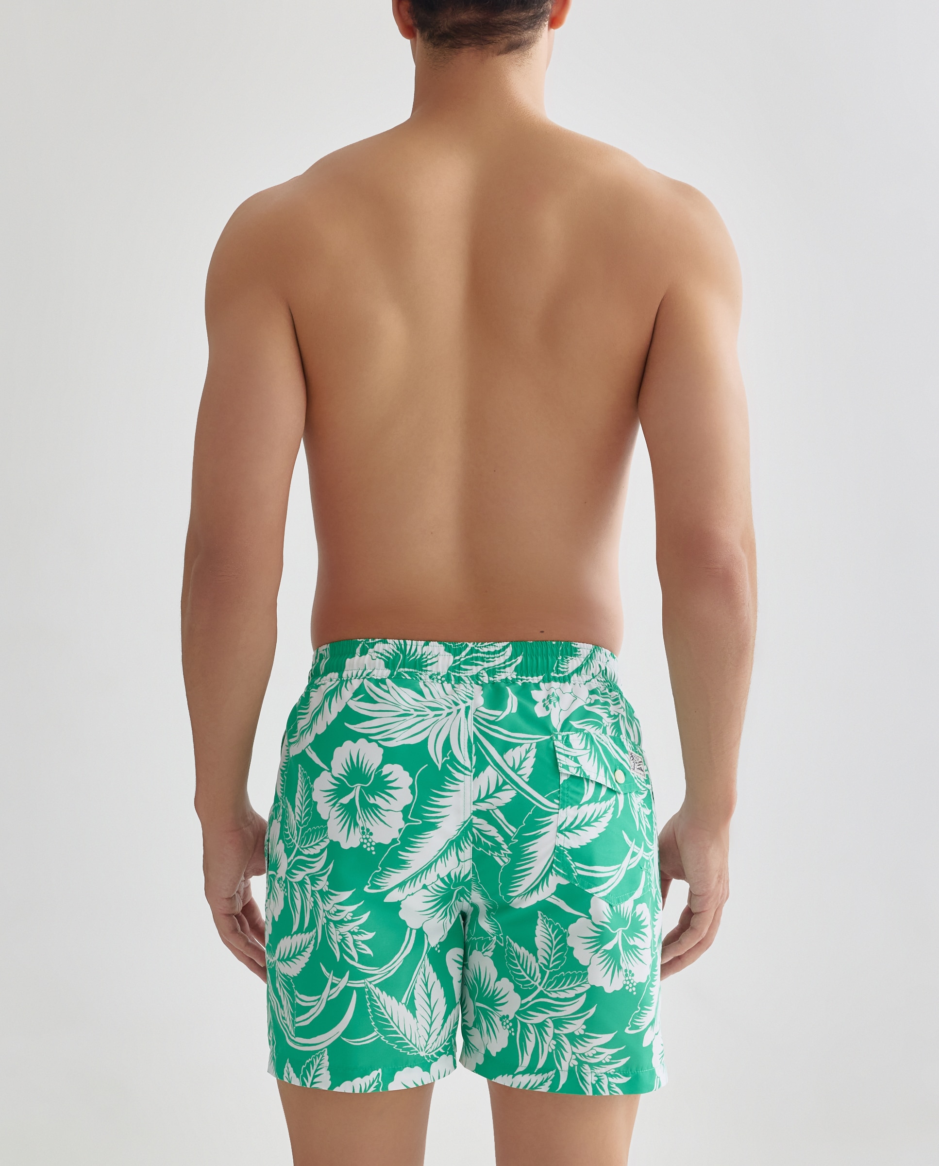 Calções de Banho com Estampado Verde-2