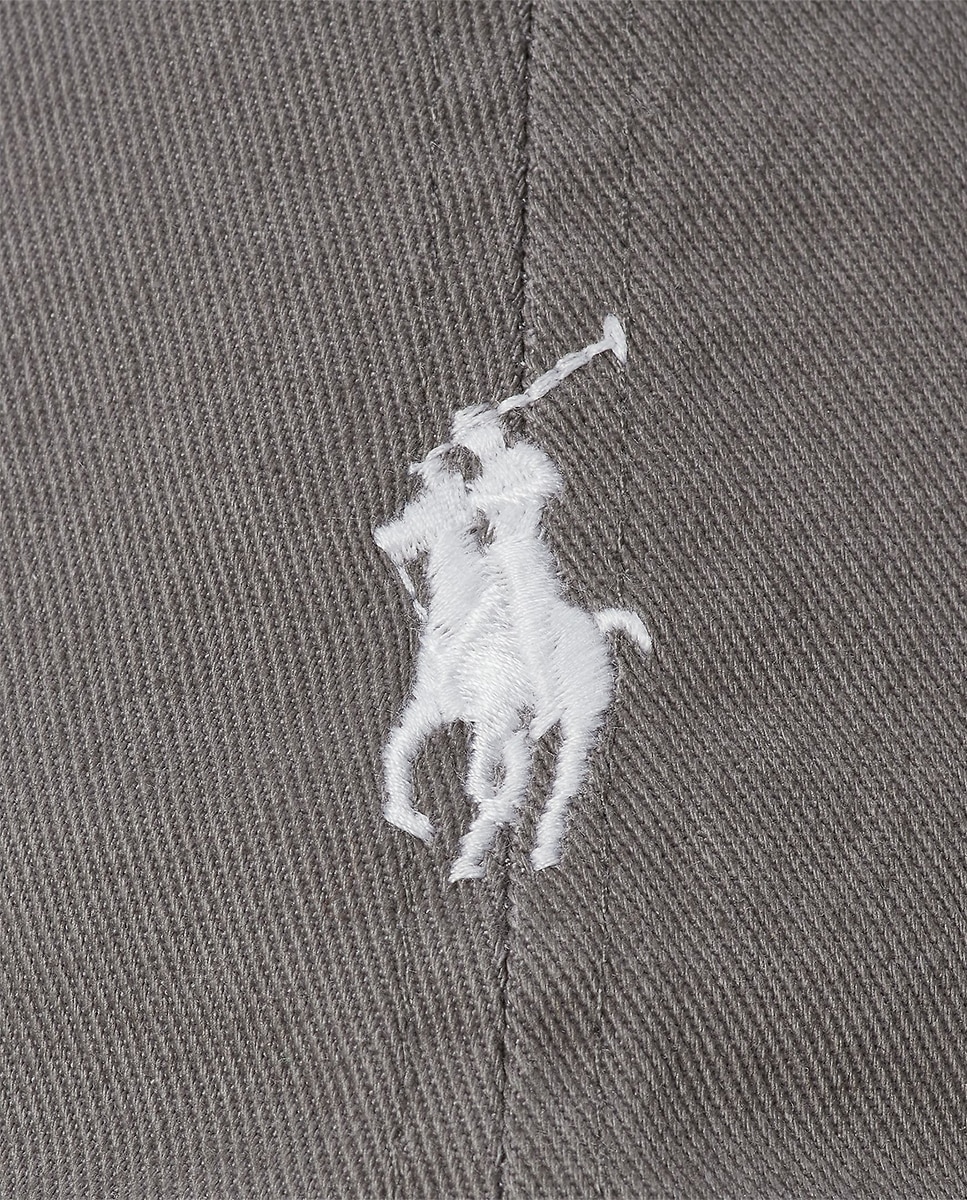 Boné de Algodão com Cavalo Bordado Cinzento-3