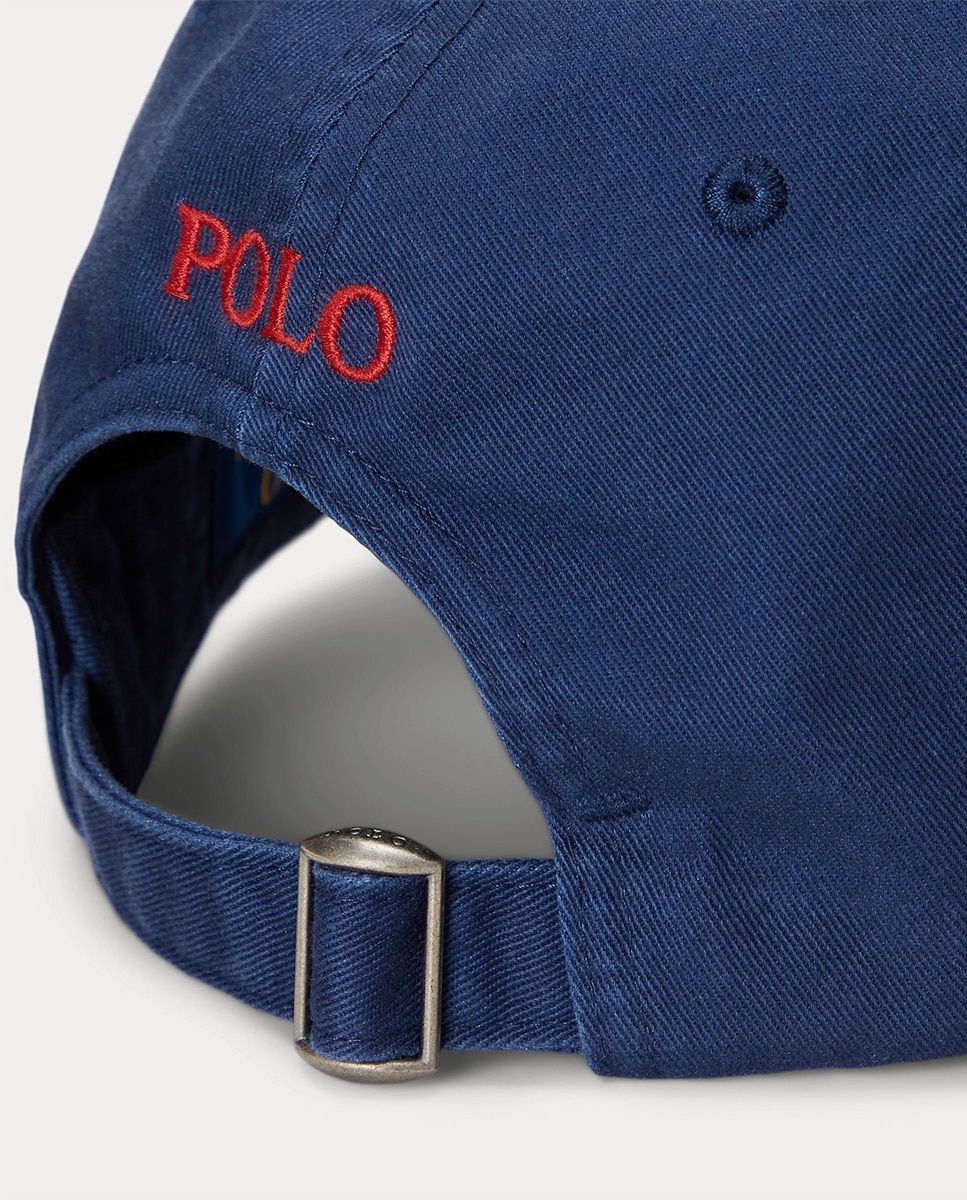 Boné de Algodão com Cavalo Bordado Azul-marinho-3