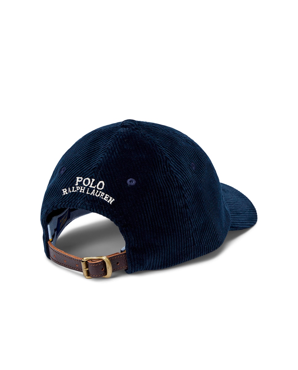 Boné de Bombazina com Cavalo Bordado Azul-marinho-2
