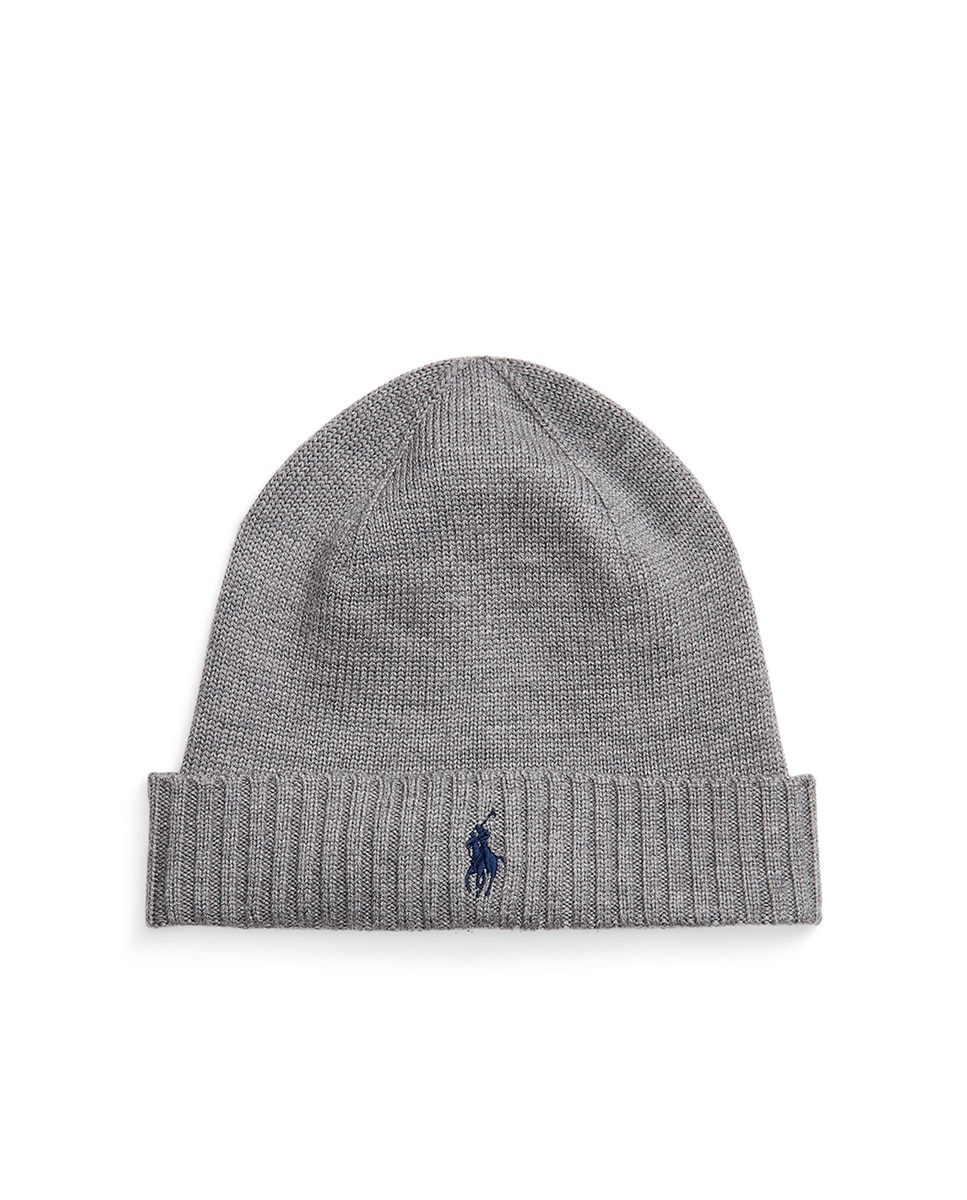 Gorro de Lã com Cavalo Cinzento-claro-3