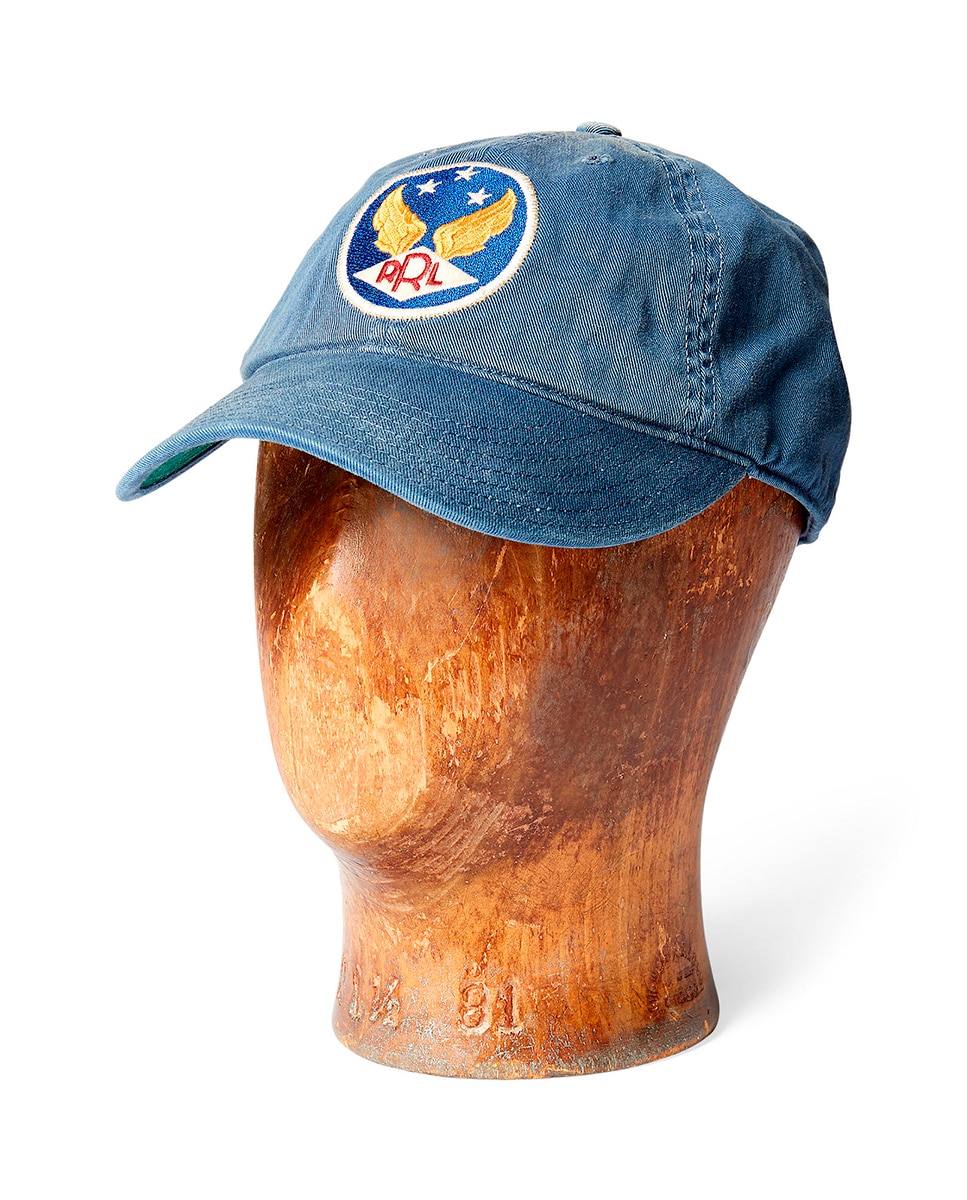 Boné de Sarja Tingida Double RL Azul-porcelana-1