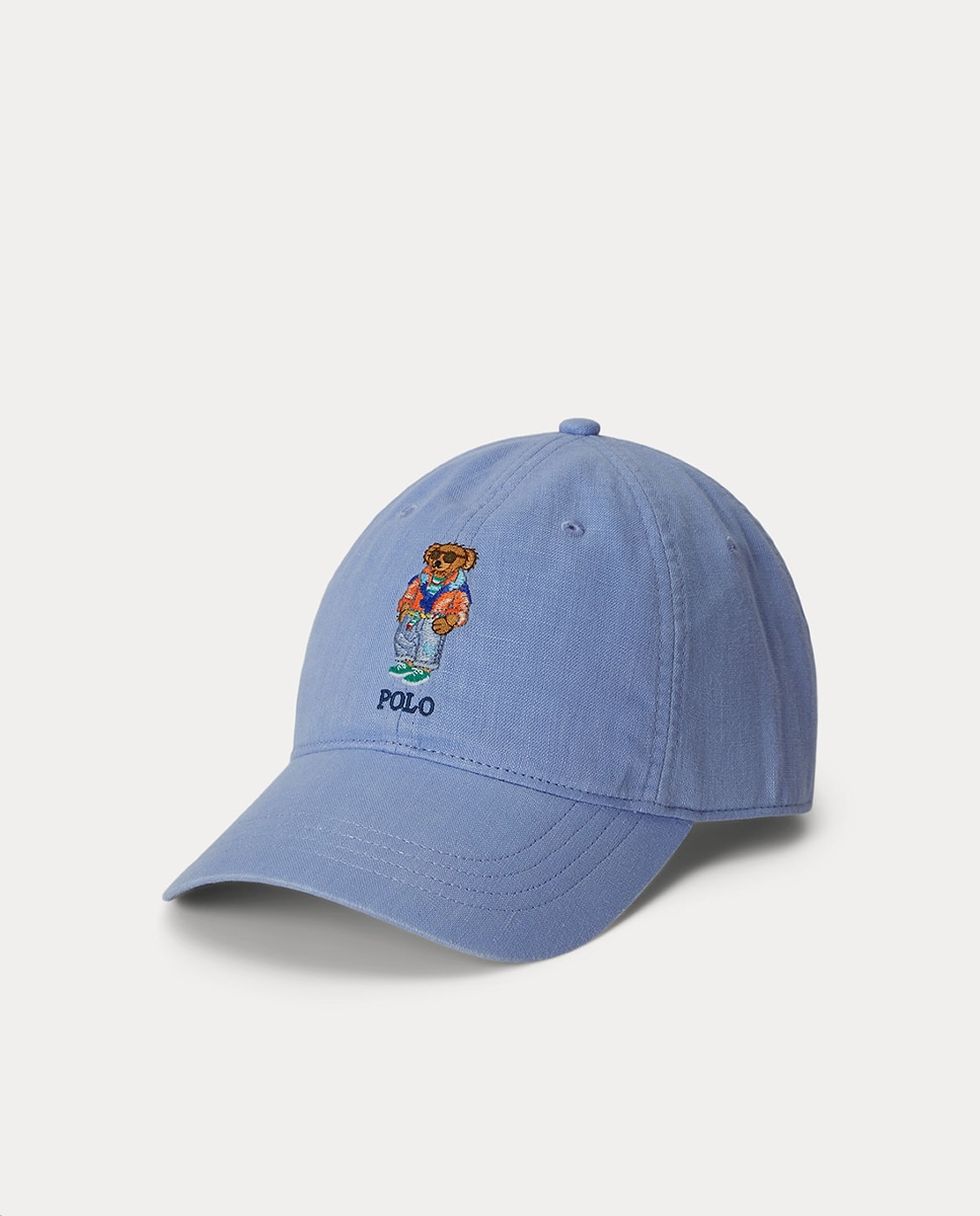 Boné de Linho com Polo Bear Azul-porcelana-1