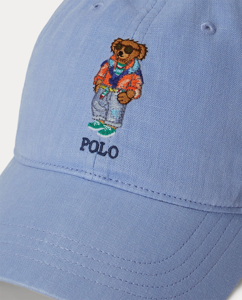 Boné de Linho com Polo Bear Azul-porcelana-3