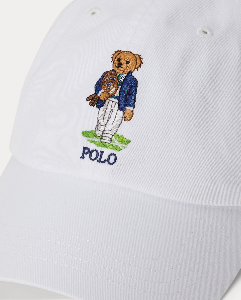 Boné de Sarja com Polo Bear Branco-3