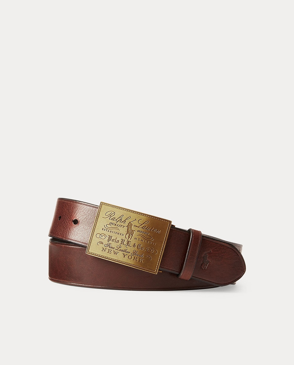 Imagem 0 de Cinto em Pele com Fivela de Placa Metálica