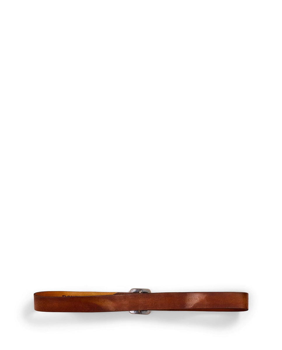 Cinto em Pele Polida à Mão Double RL Castanho-3