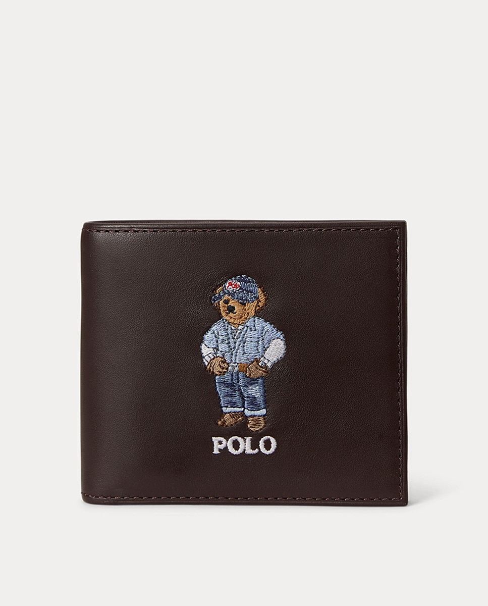 Carteira em Pele com Polo Bear Castanho-escuro-1