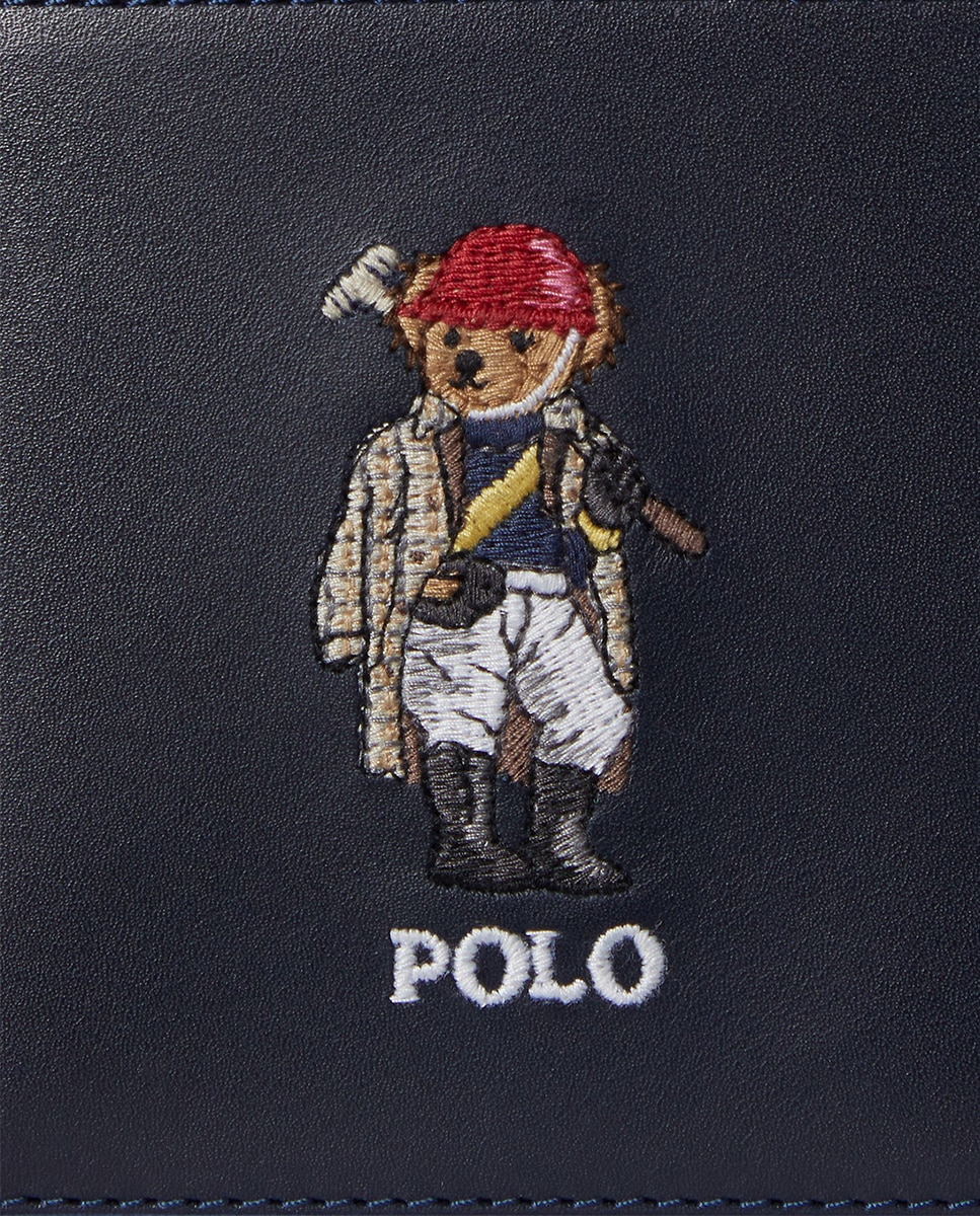 Carteira em Pele com Polo Bear Azul-marinho-4