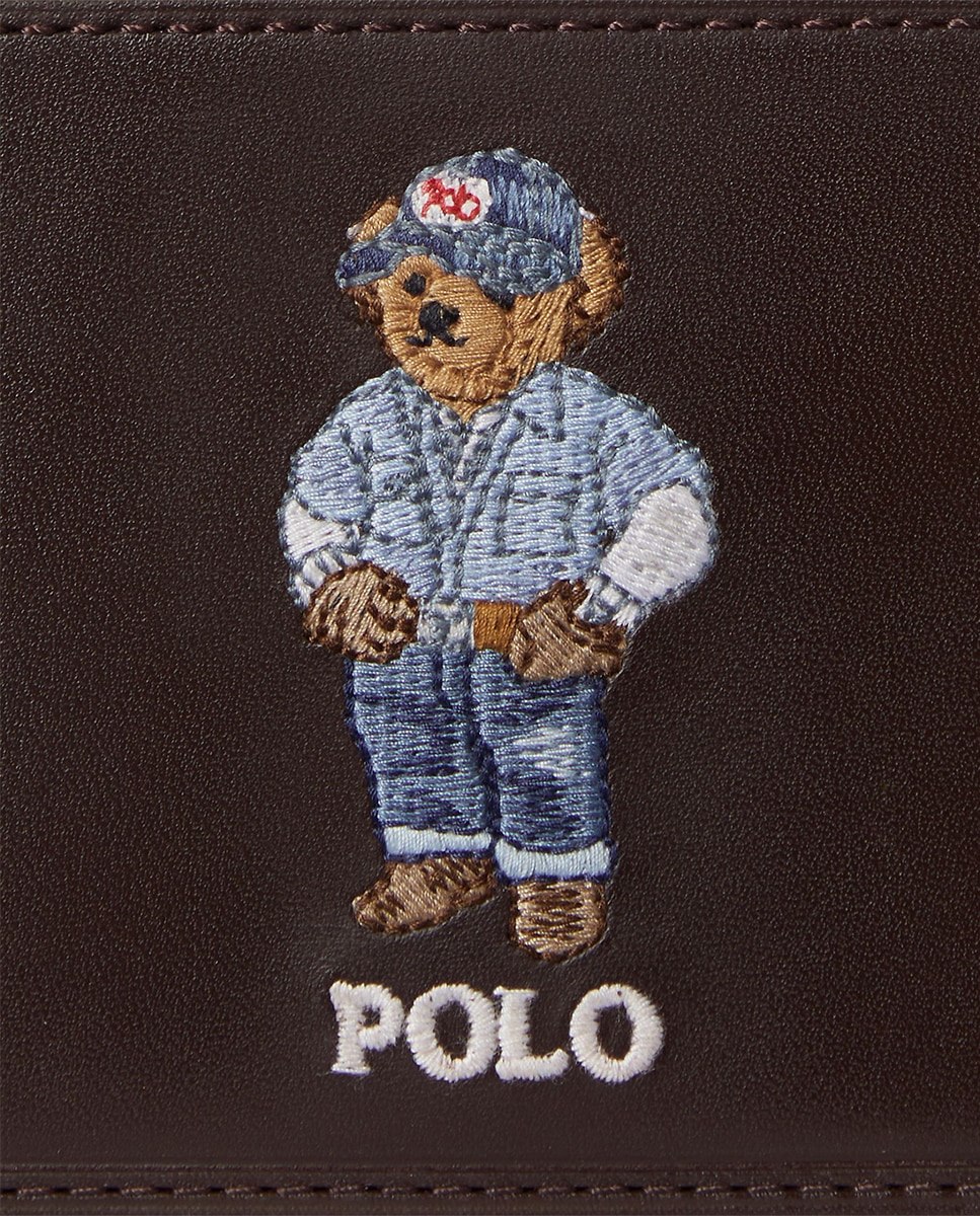 Porta-Cartões em Pele com Polo Bear Castanho-escuro-3