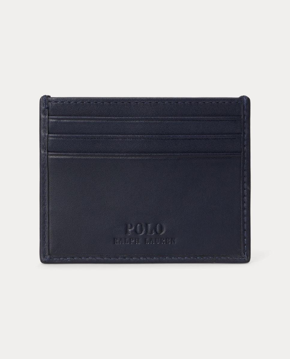 Porta-Cartões em Pele com Polo Bear Azul-marinho-2