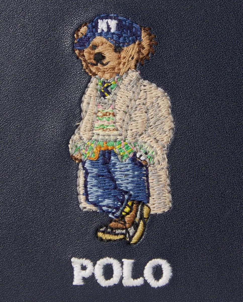 Porta-Cartões em Pele com Polo Bear Azul-marinho-3