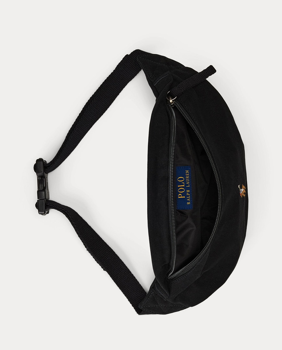 Bolsa de Cintura 100% Algodão com Cavalo Bordado Preto-5