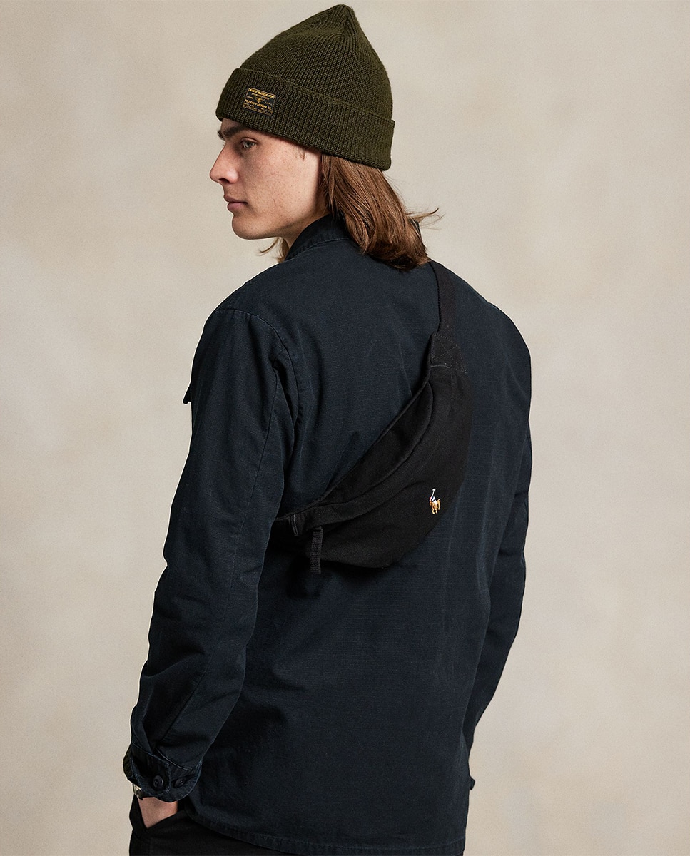 Bolsa de Cintura 100% Algodão com Cavalo Bordado Preto-7