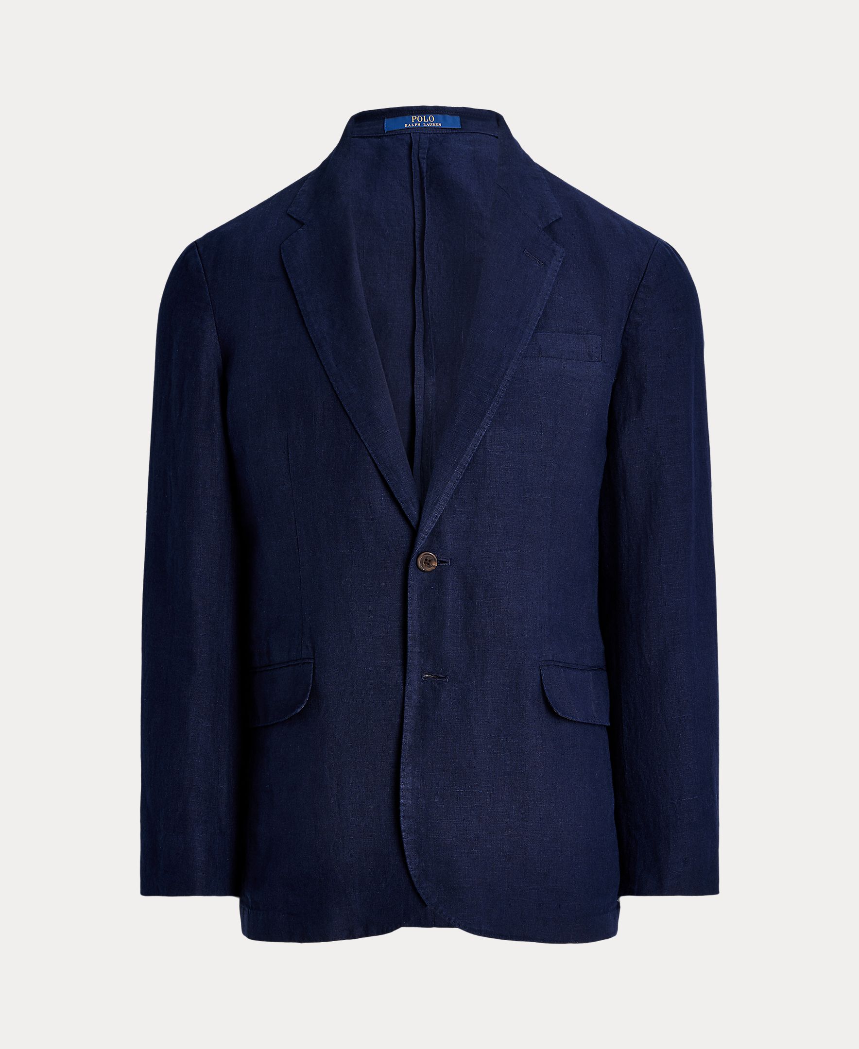Casaco de Fato Regular Fit de Linho Azul-marinho-7
