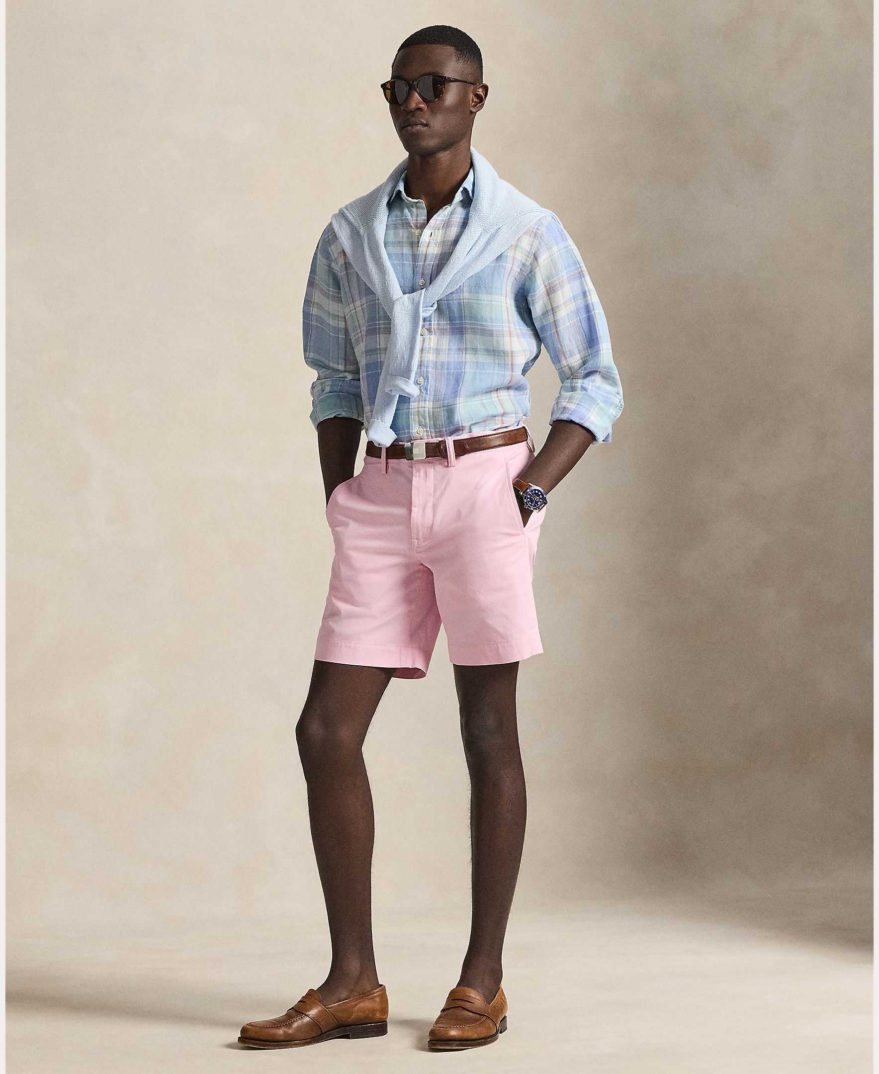 Calções Chino Regular Fit Rosa-1