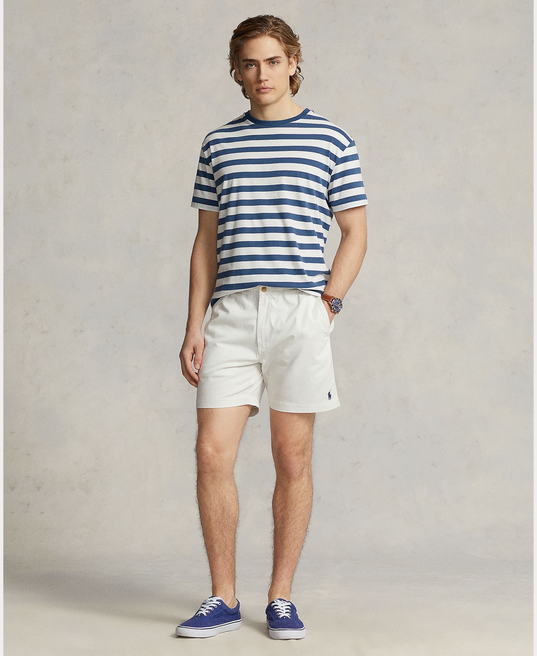 Calções Classic Fit com Cintura Ajustável Branco-1