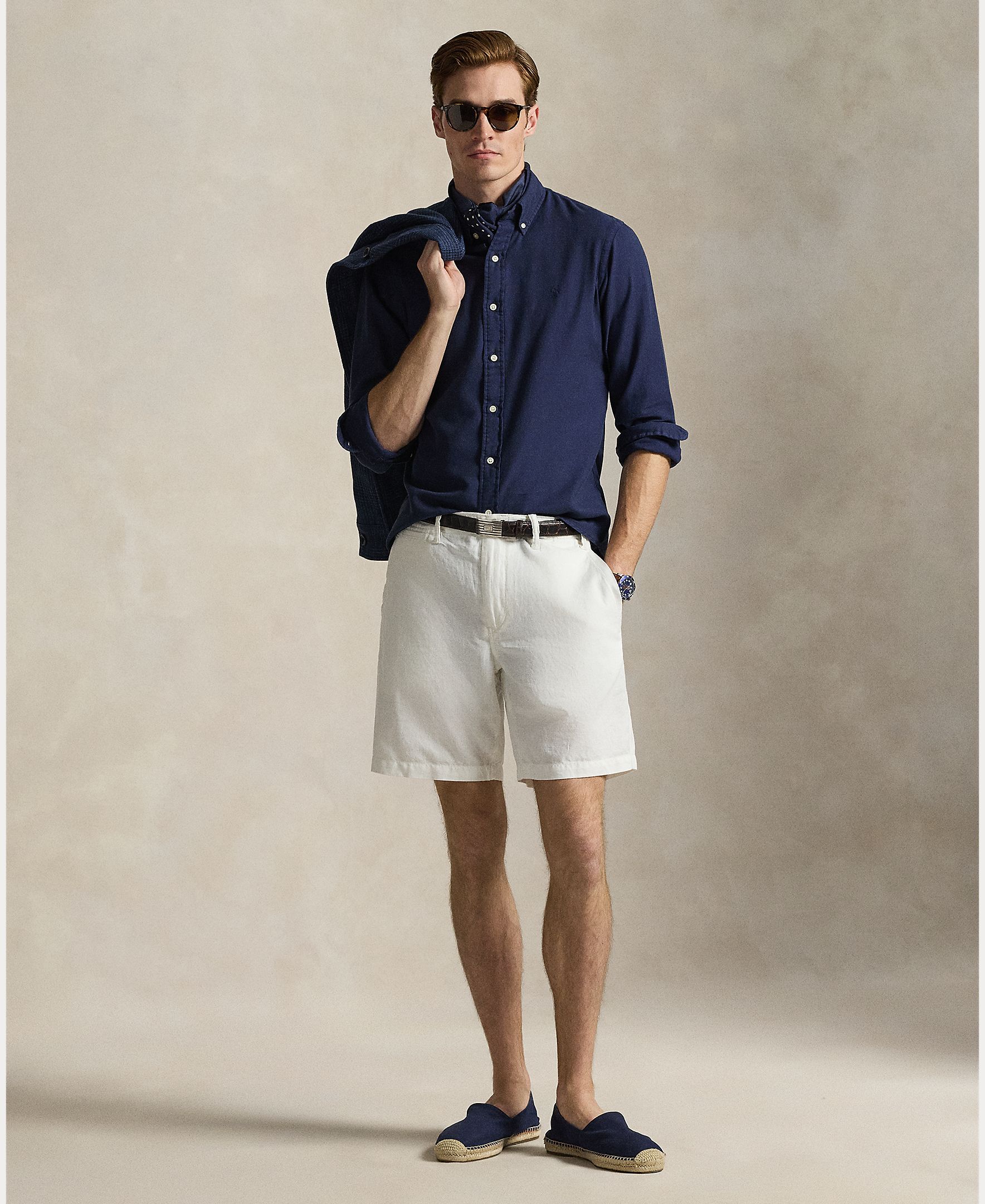 Polo Ralph Lauren - Pantalón corto chino de hombre de lino y algodón.