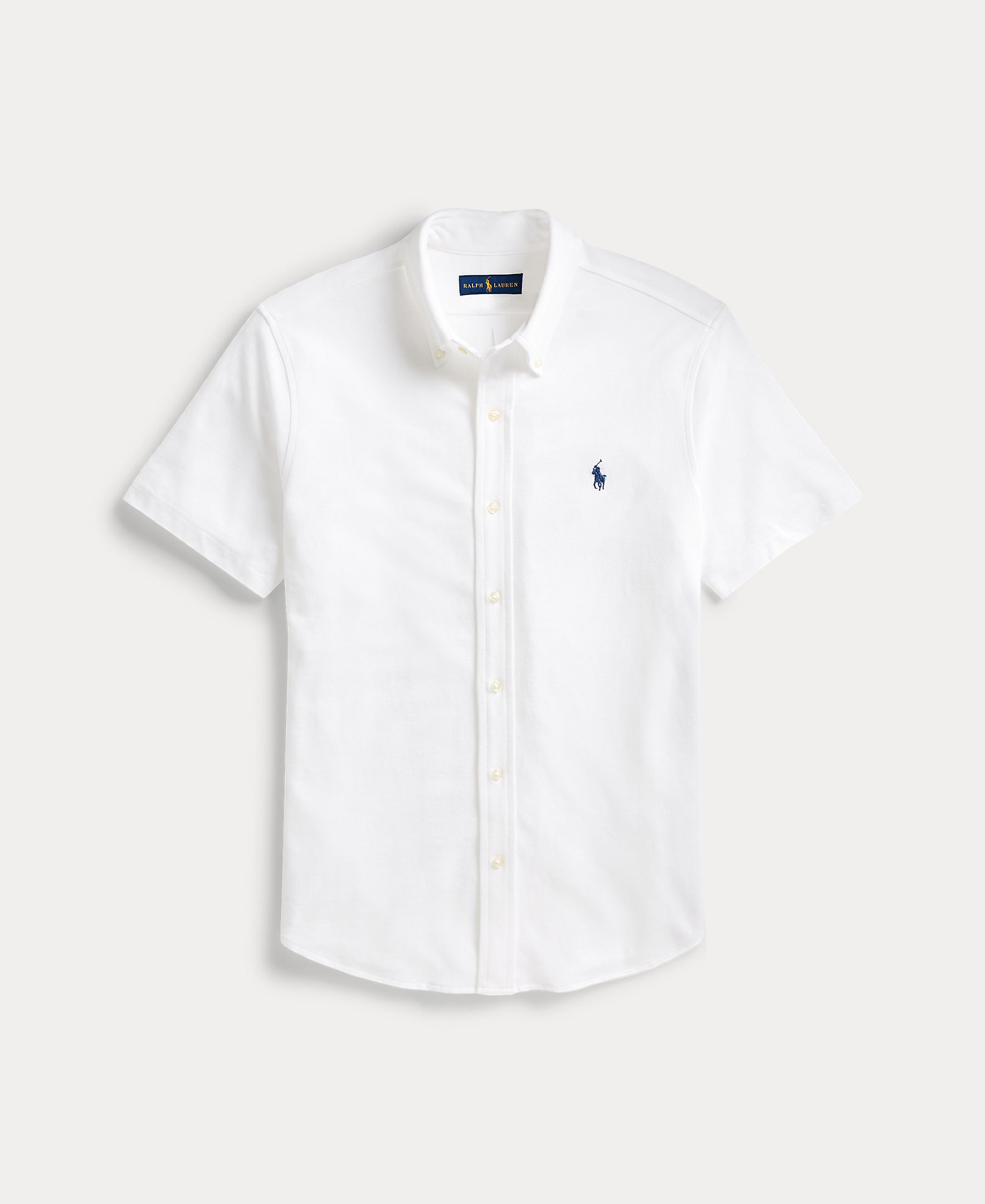 Camisa de Manga Curta de Piqué Ultraligeiro Regular Fit Branco-7