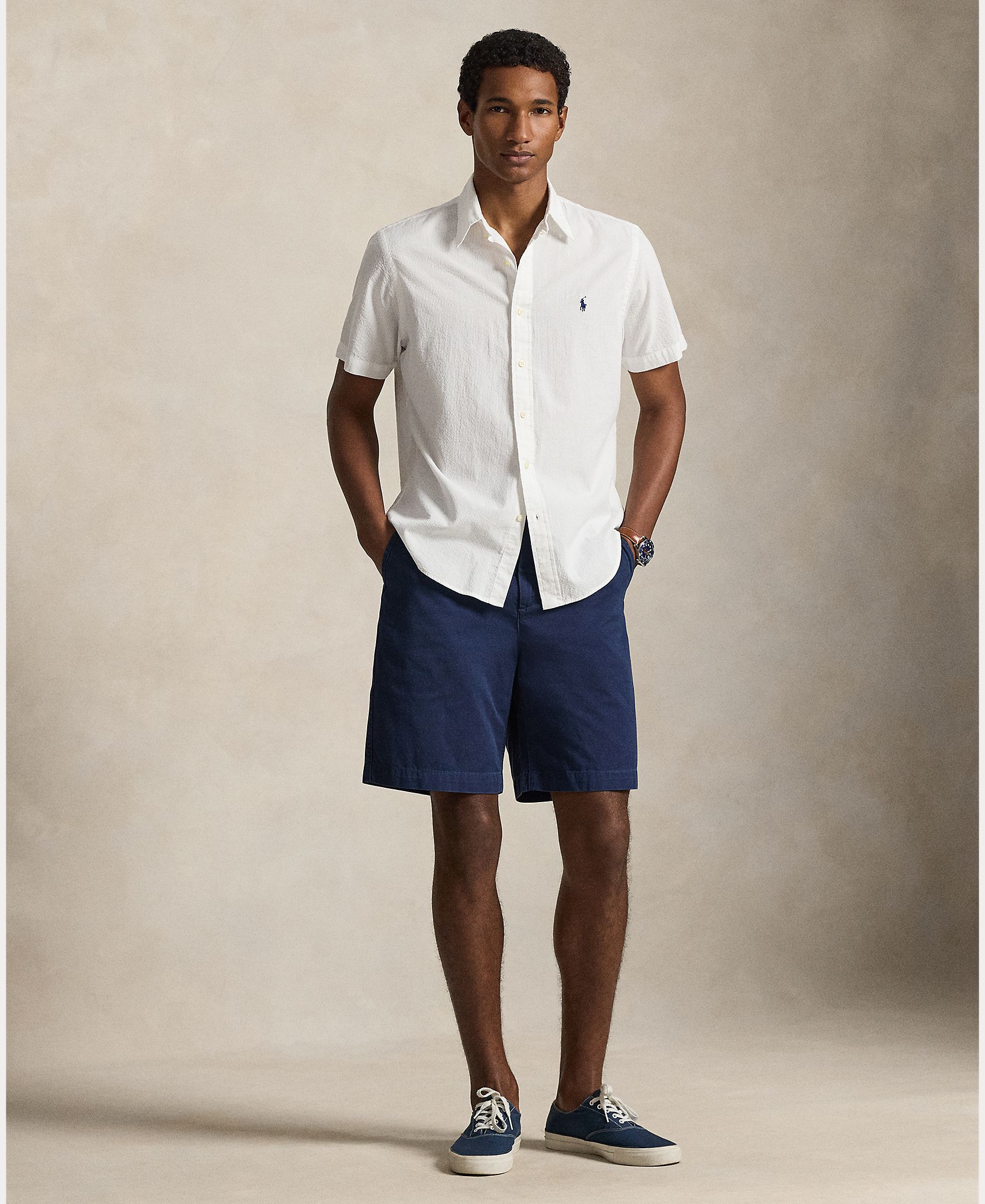 Camisa de Manga Curta em Seersucker Tamanhos Grandes Branco-8