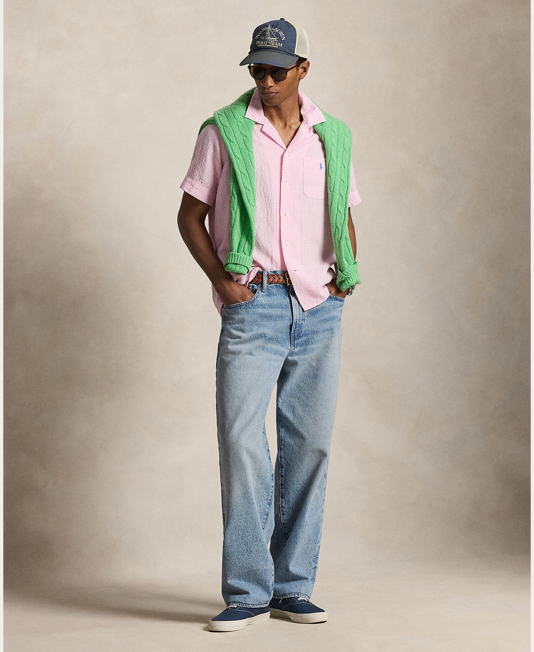 Camisa de Manga Curta com Bolso Rosa-claro-7