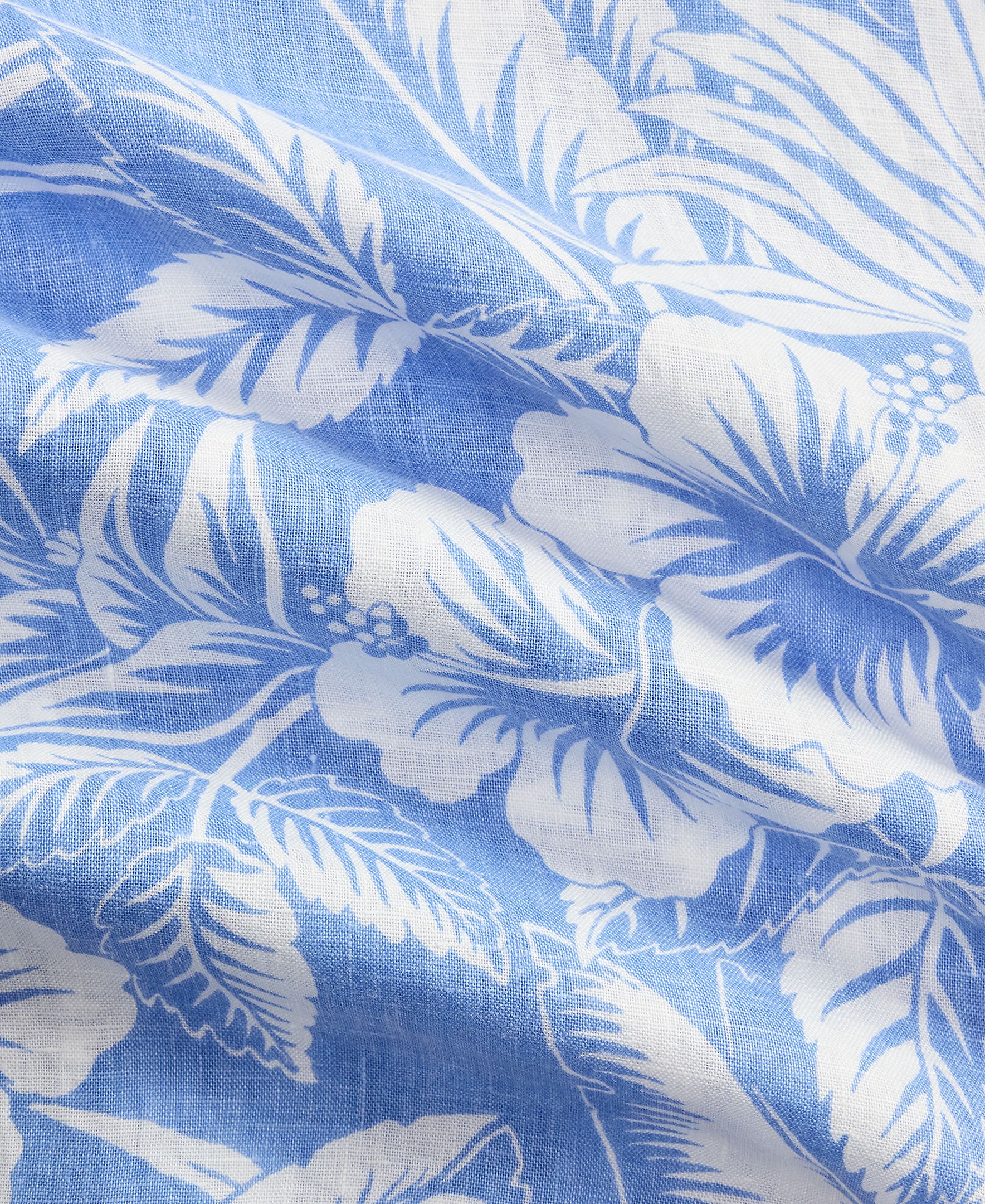 Camisa Estampada de Manga Curta Azul-claro-5