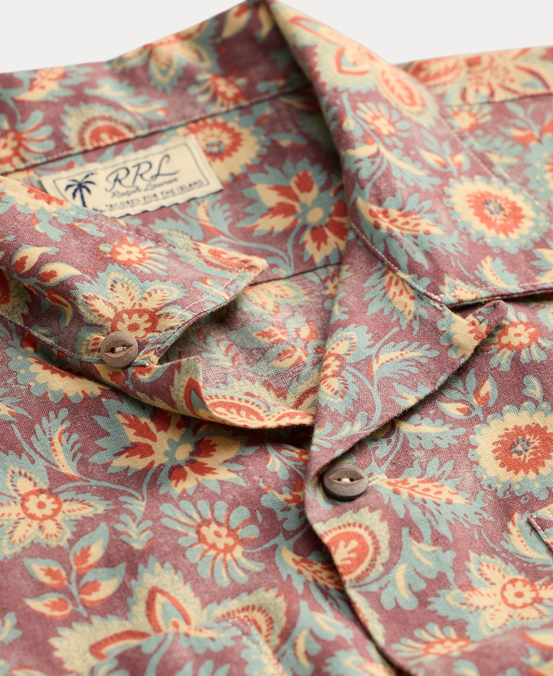 Camisa de Linho e Algodão Estampada Ameixa-3