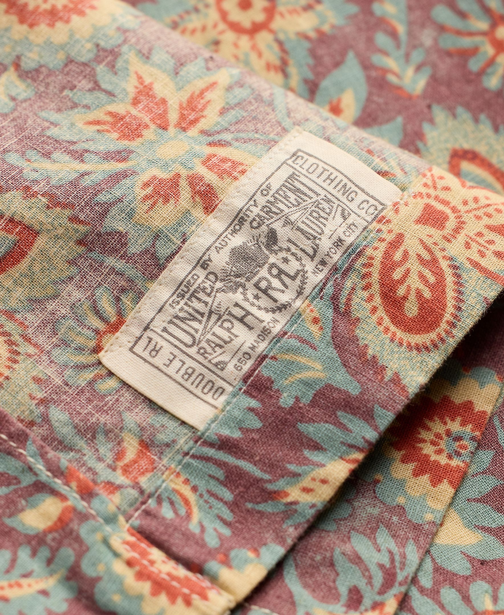 Camisa de Linho e Algodão Estampada Ameixa-4