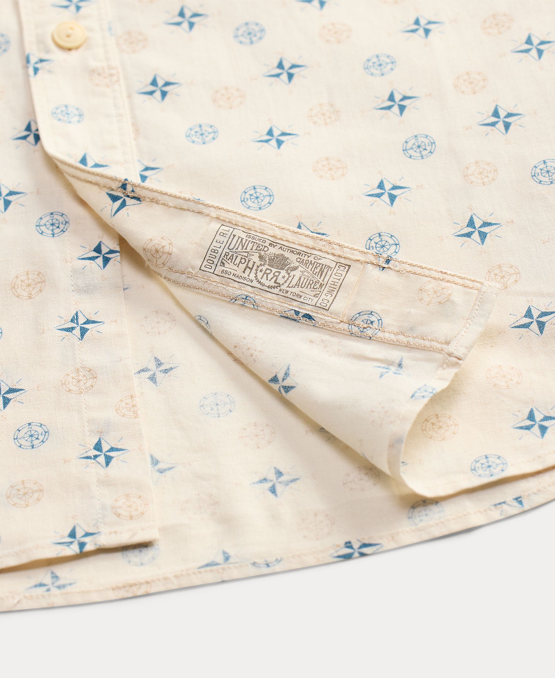 Camisa de Linho e Algodão com Bolso Creme-4