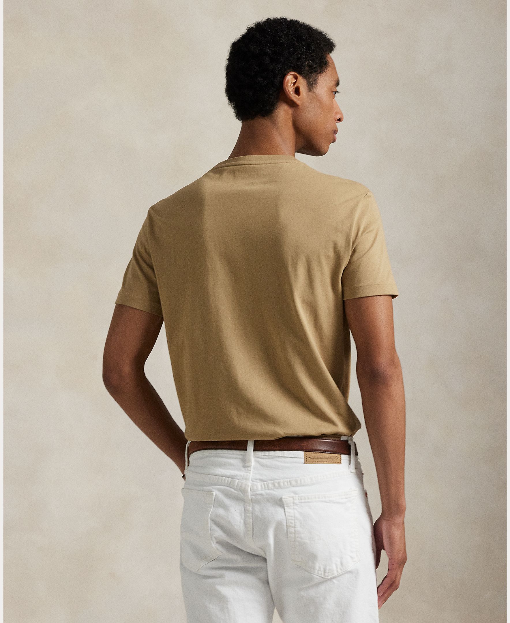 T-shirt com Logótipo Bordado e em Algodão Camel-3