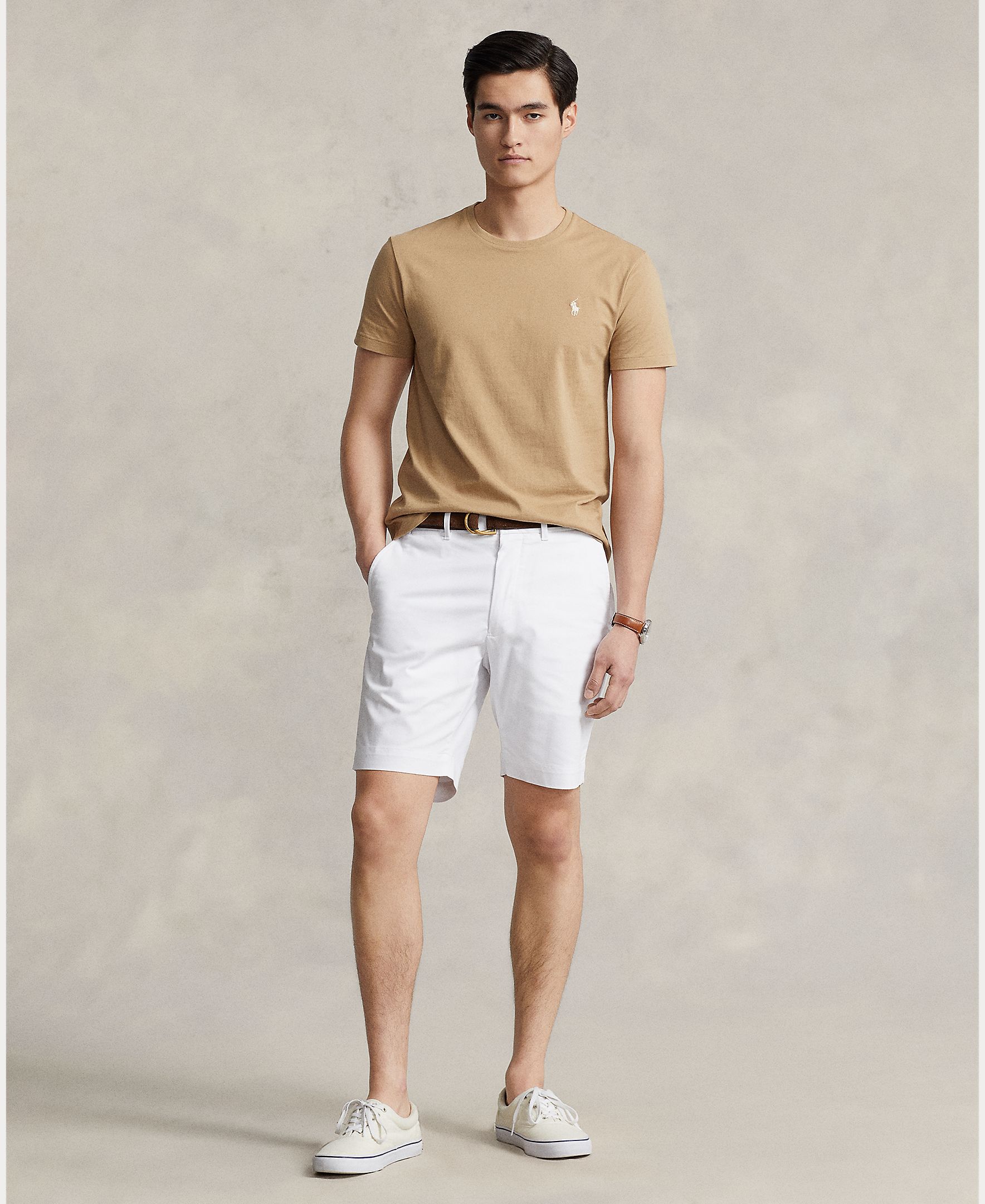 T-shirt com Logótipo Bordado e em Algodão Camel-6