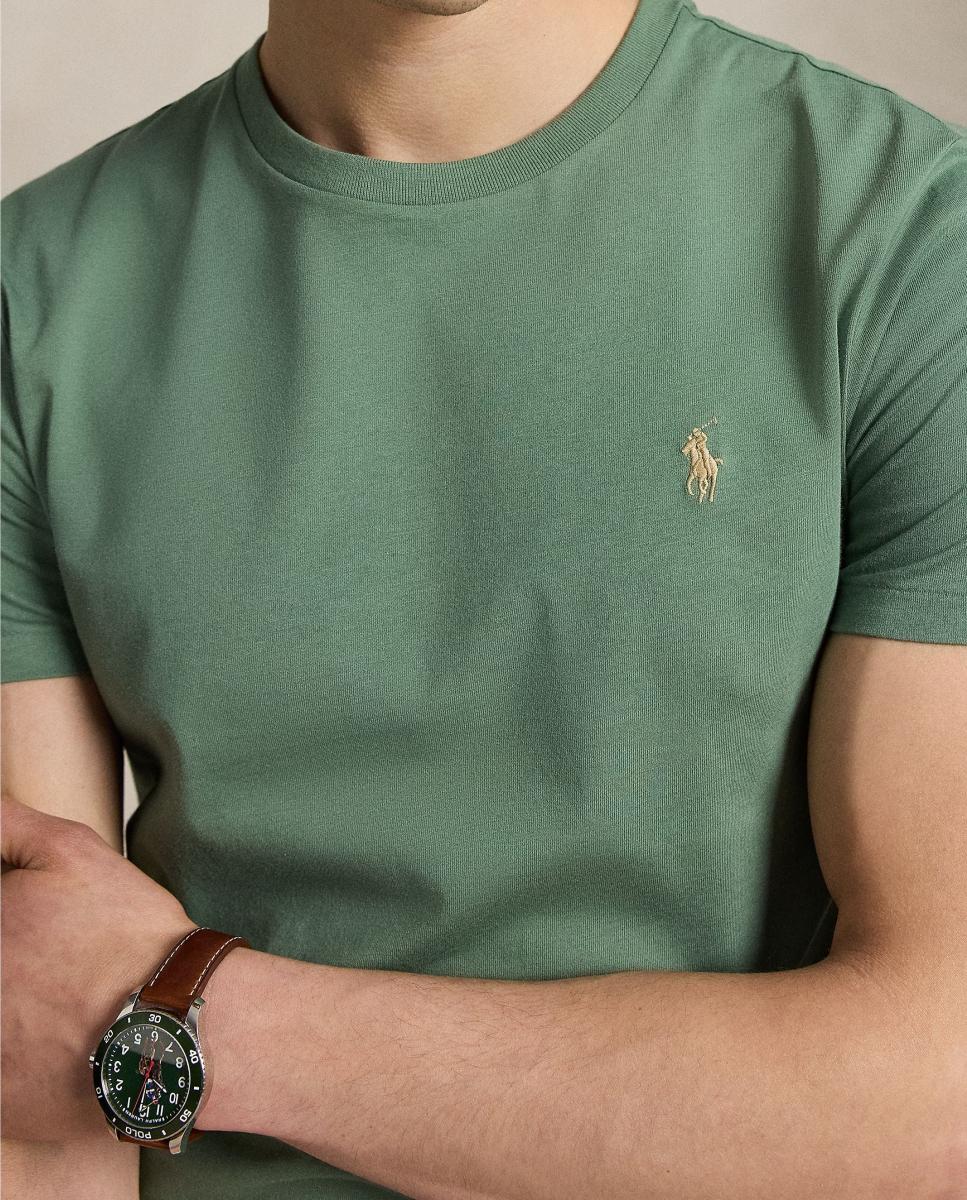 Camisola de Malha Custom Slim Fit Verde Vale-4