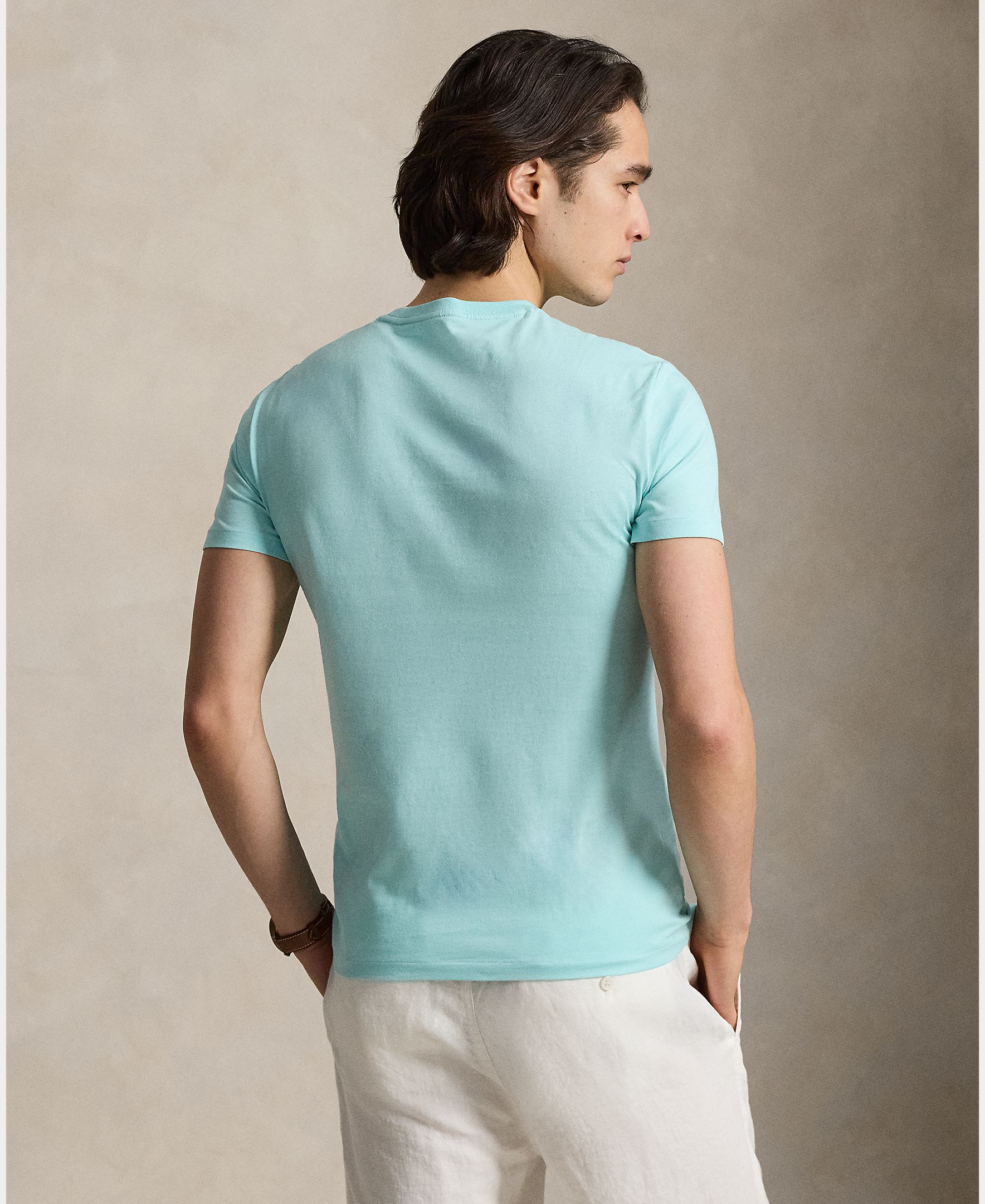 T-shirt de Malha Regular Fit Azul-celeste-2