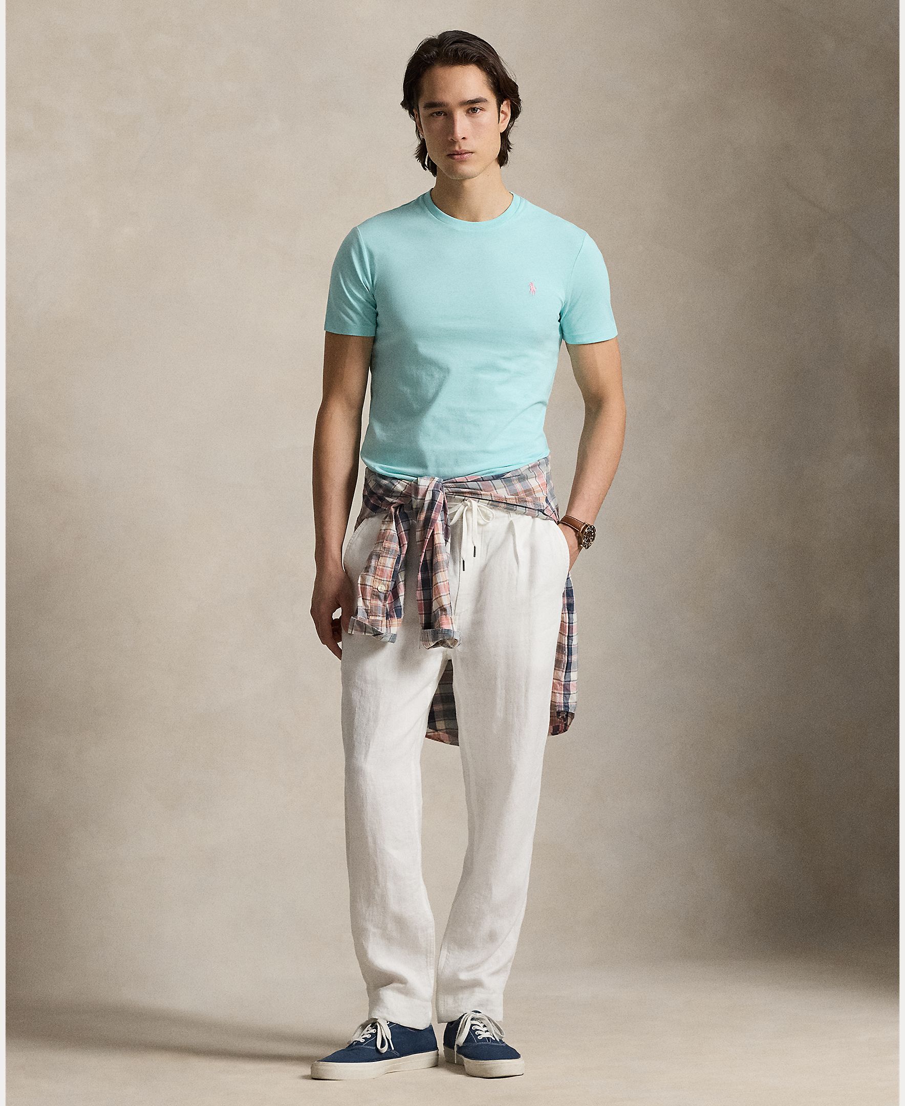 T-shirt de Malha Regular Fit Azul-celeste-6