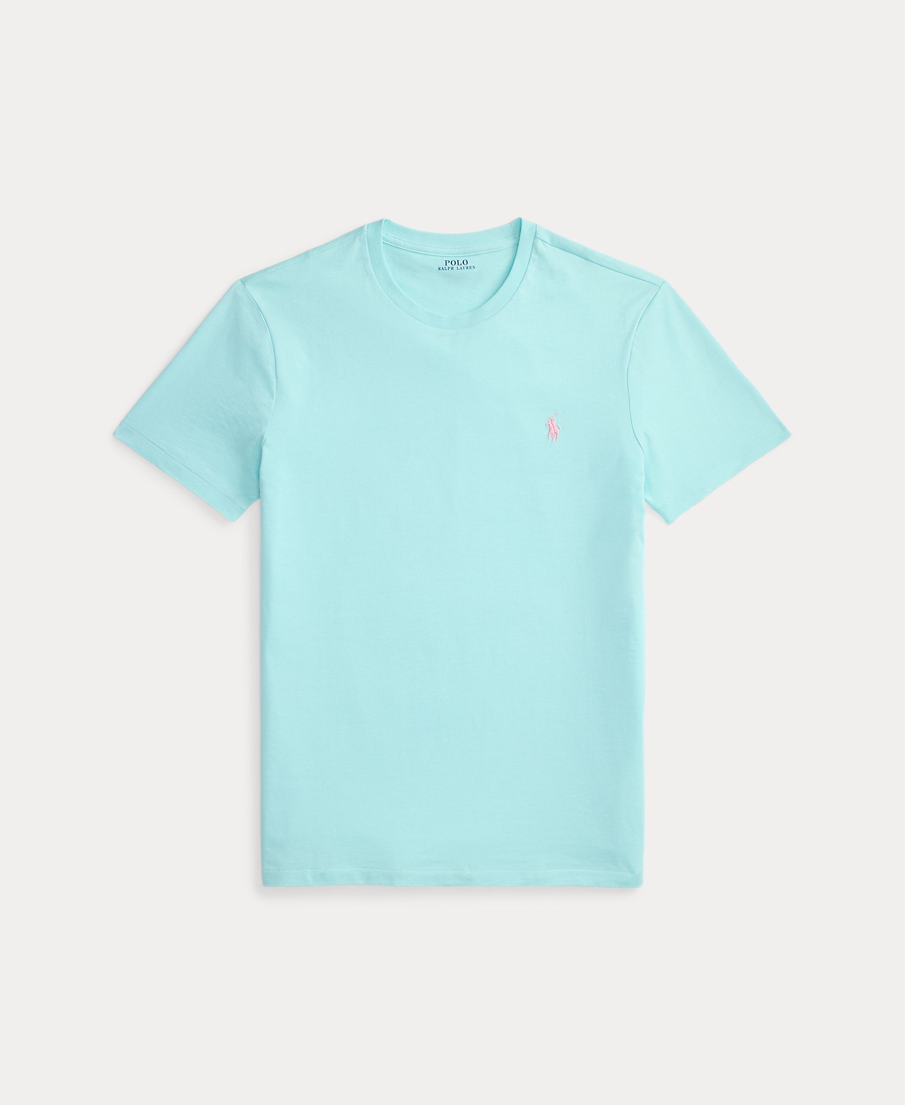 T-shirt de Malha Regular Fit Azul-celeste-5