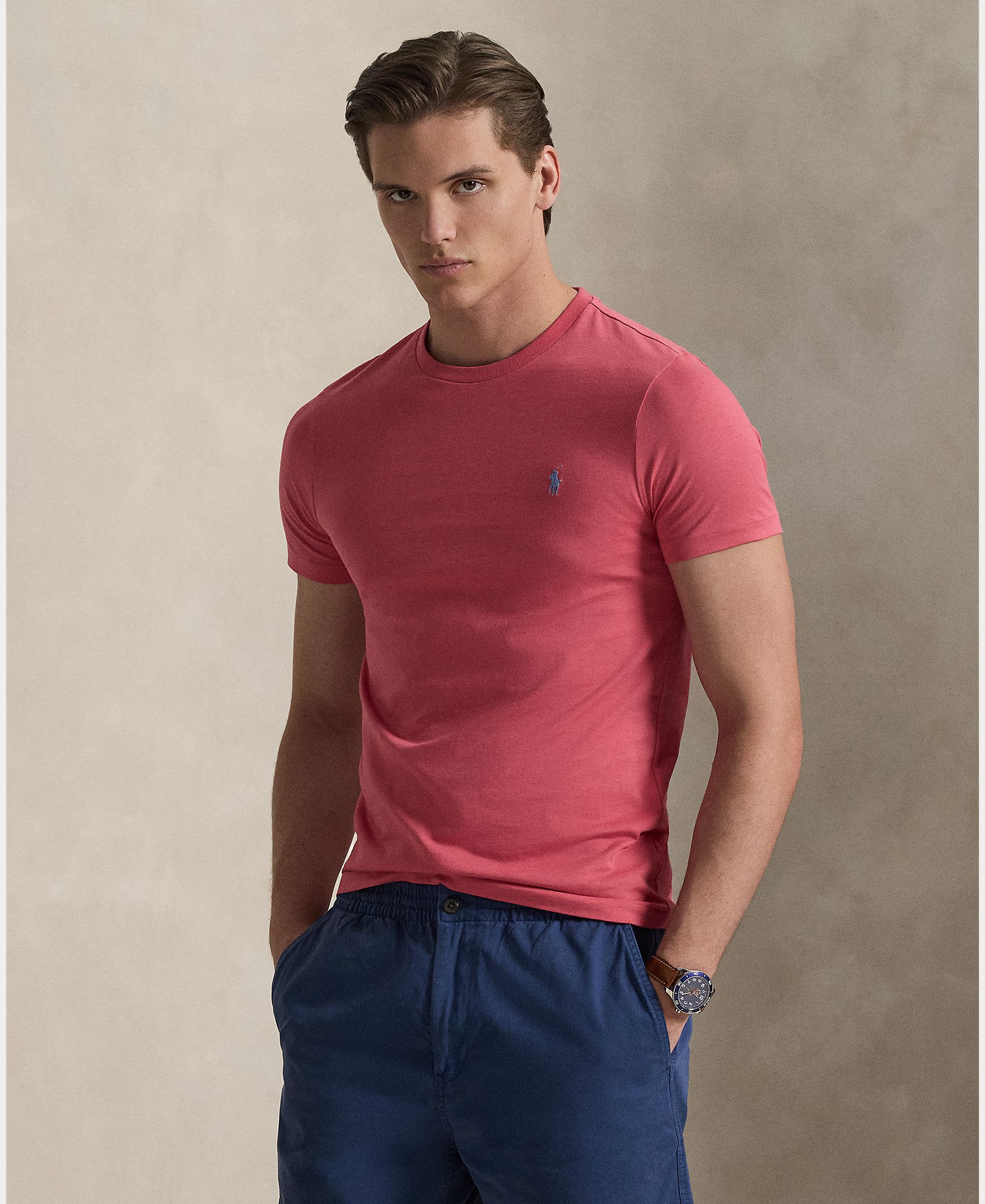 Imagem 0 de T-shirt de Algodão com Decote Redondo para Homem