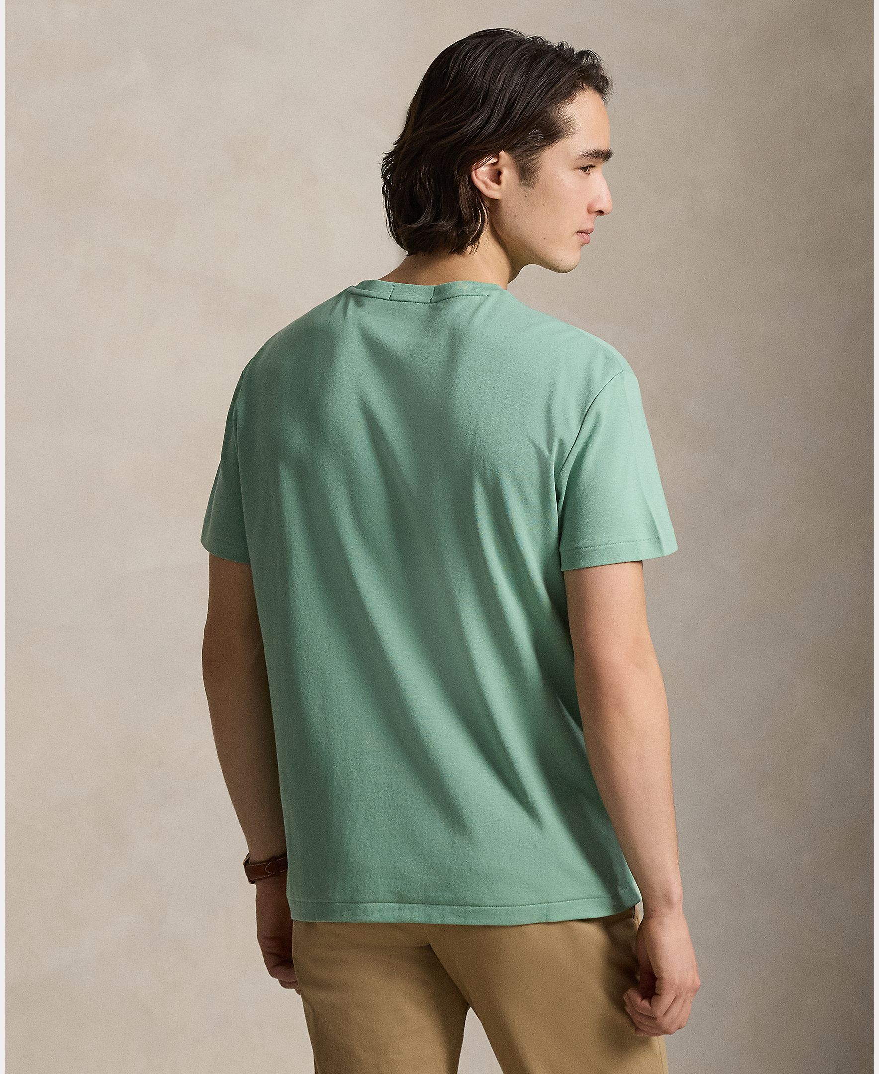 T-shirt de Manga Curta e em Algodão Verde-menta-2