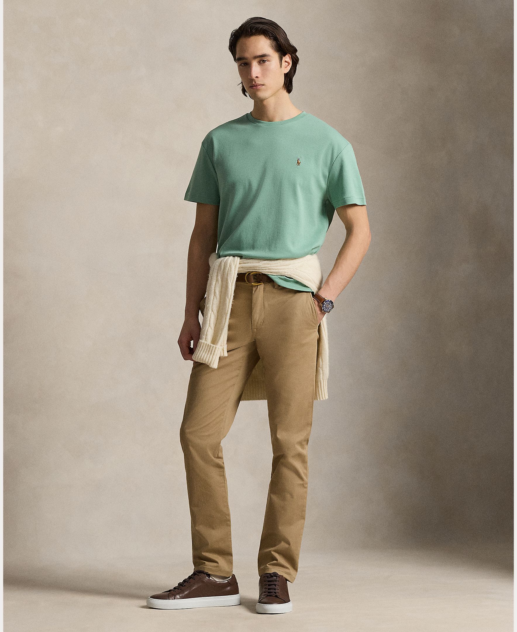 T-shirt de Manga Curta e em Algodão Verde-menta-4