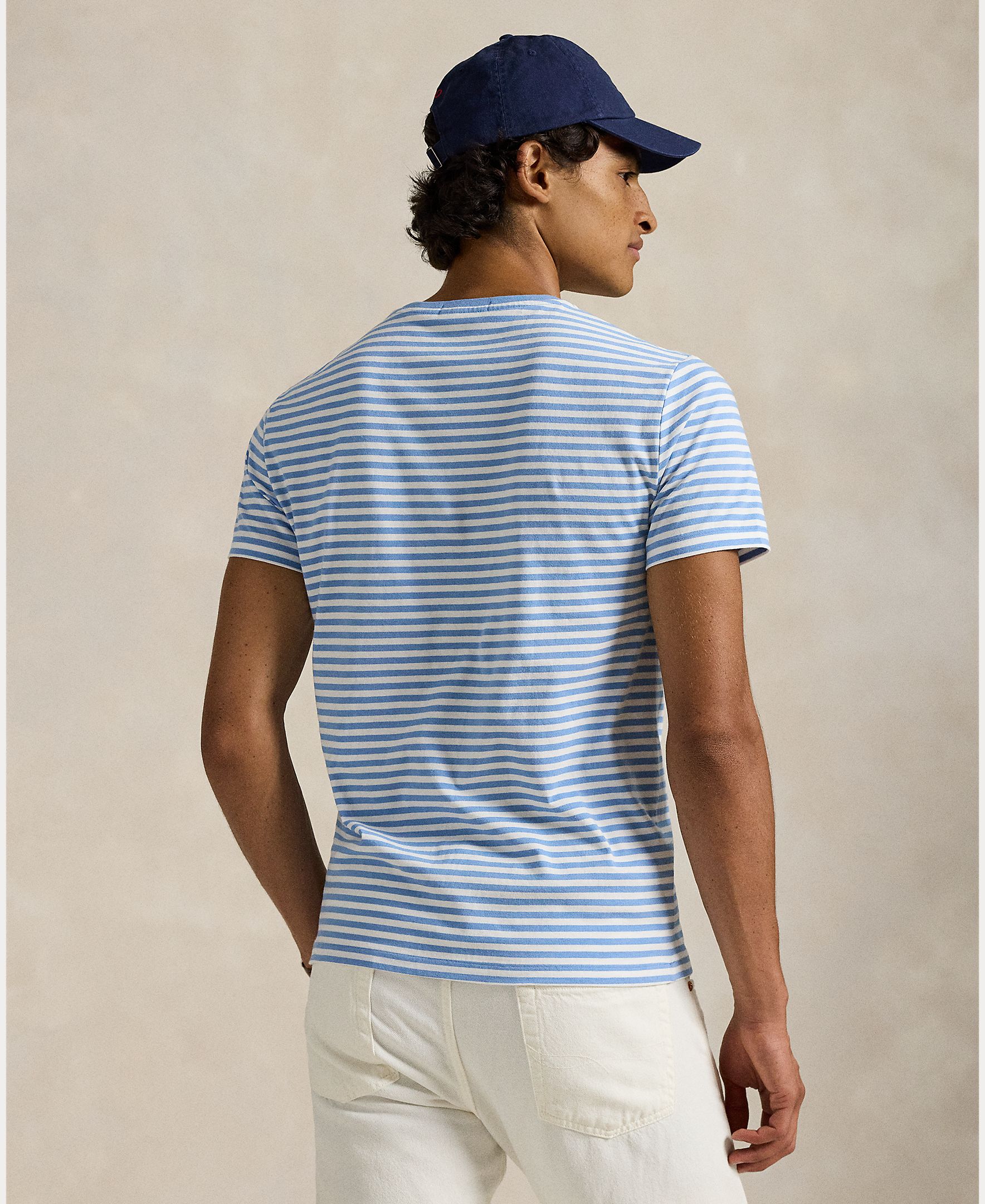 T-shirt com Logótipo Bordado e em Algodão Azul-claro-3