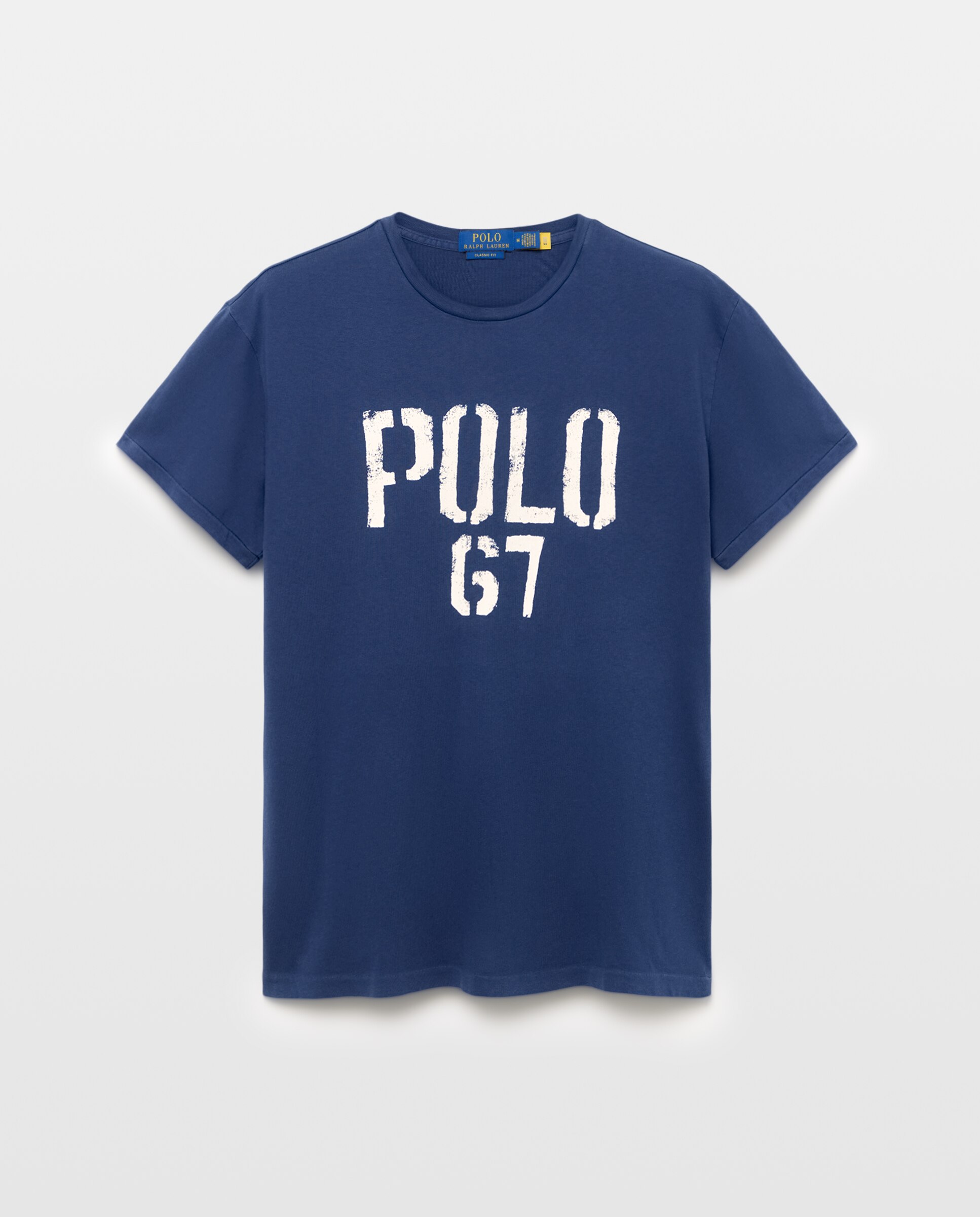 T-shirt de algodão com logótipo Azul-índigo-4