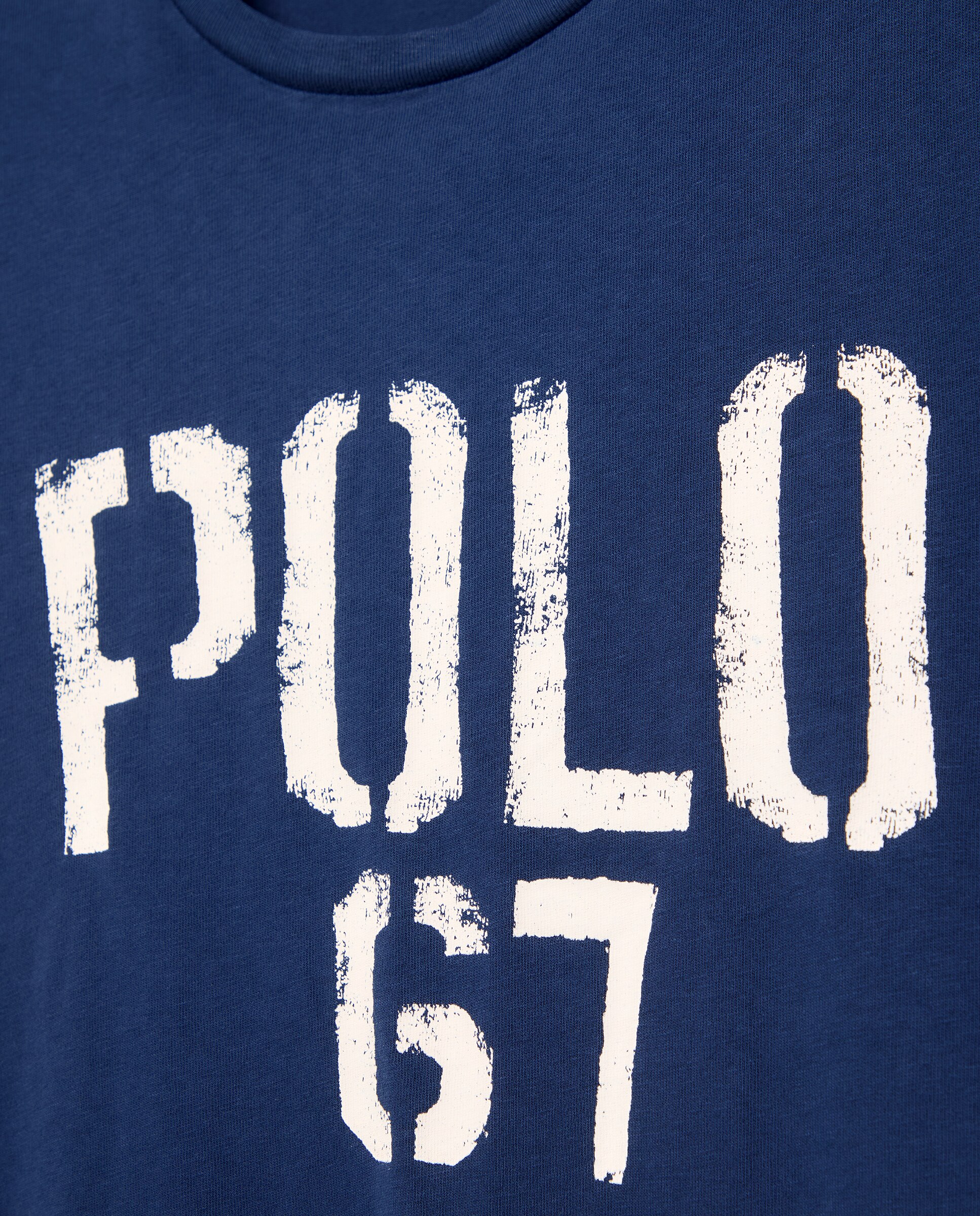 T-shirt de algodão com logótipo Azul-índigo-5